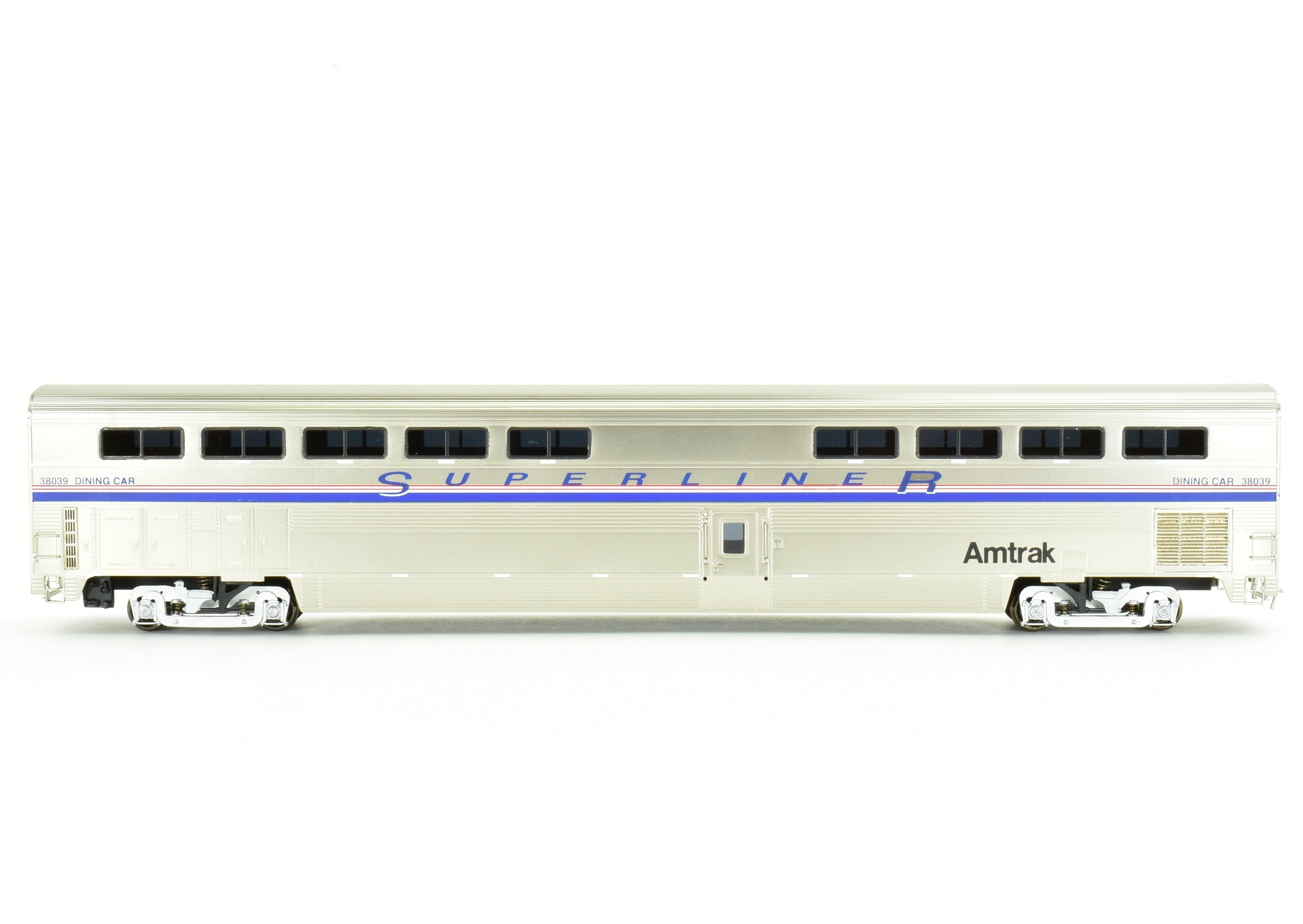 HO Scale Brass Model Train CON OMI - Overland Models, Inc. Amtrak Superliner II Dining Car Factory Painted with Road Number 38039