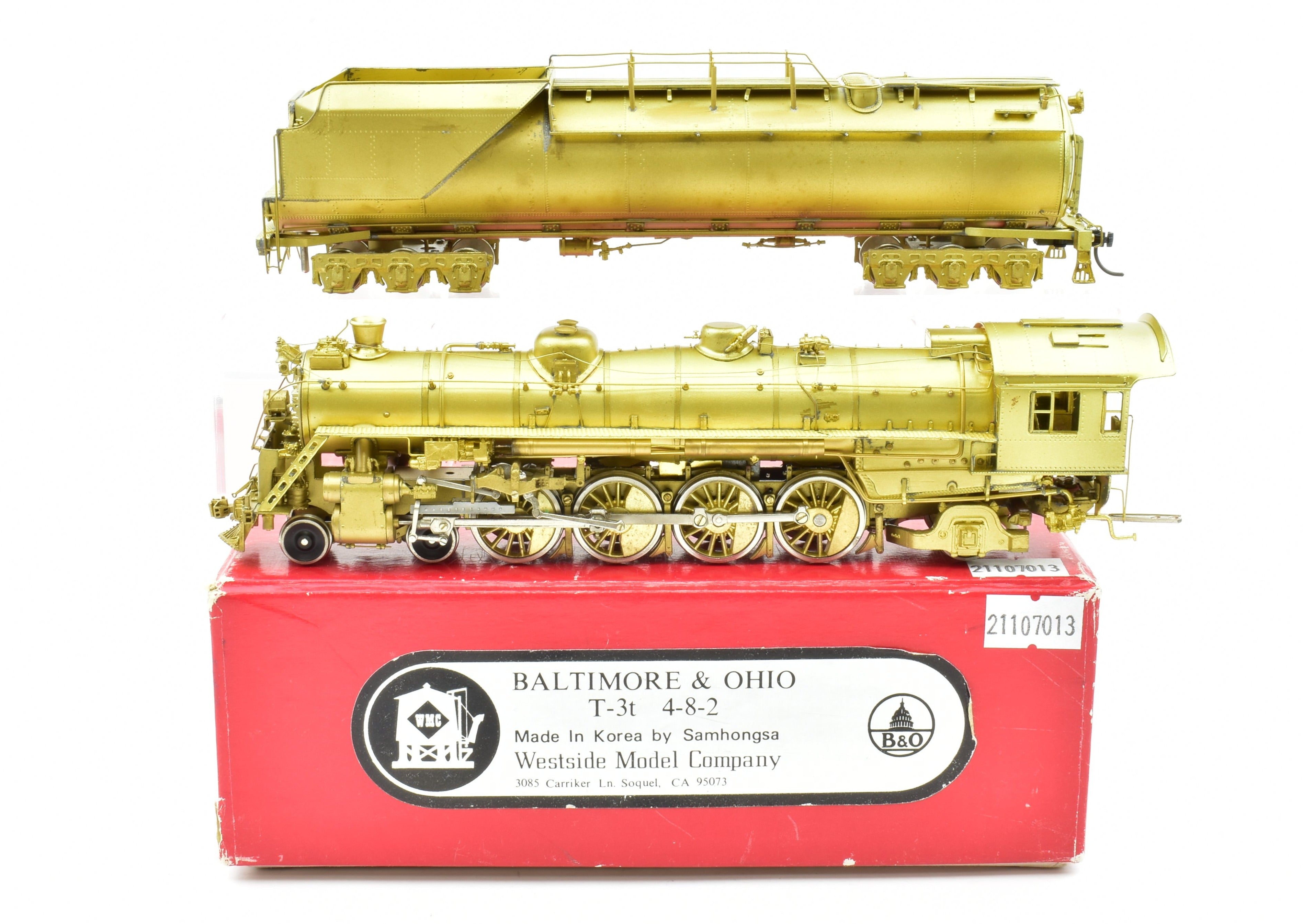 HO Scale Brass Model Train - Westside Model Co. B&O - Baltimore & Ohio T-3t 4-8-2 Steam Locomotive