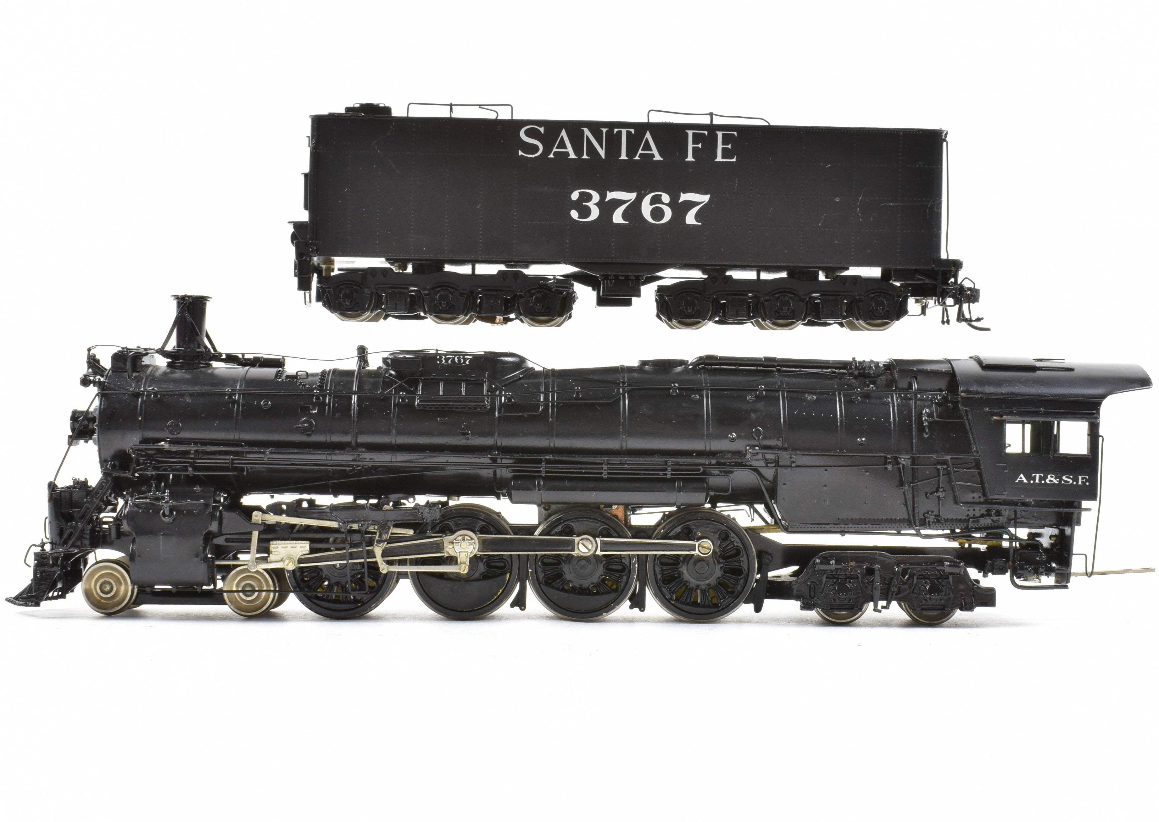 HO Scale Brass Key Imports ATSF - Santa Fe 3765 Class 4-8-4 Northern Steam Locomotive Custom Painted with the Number 3767
