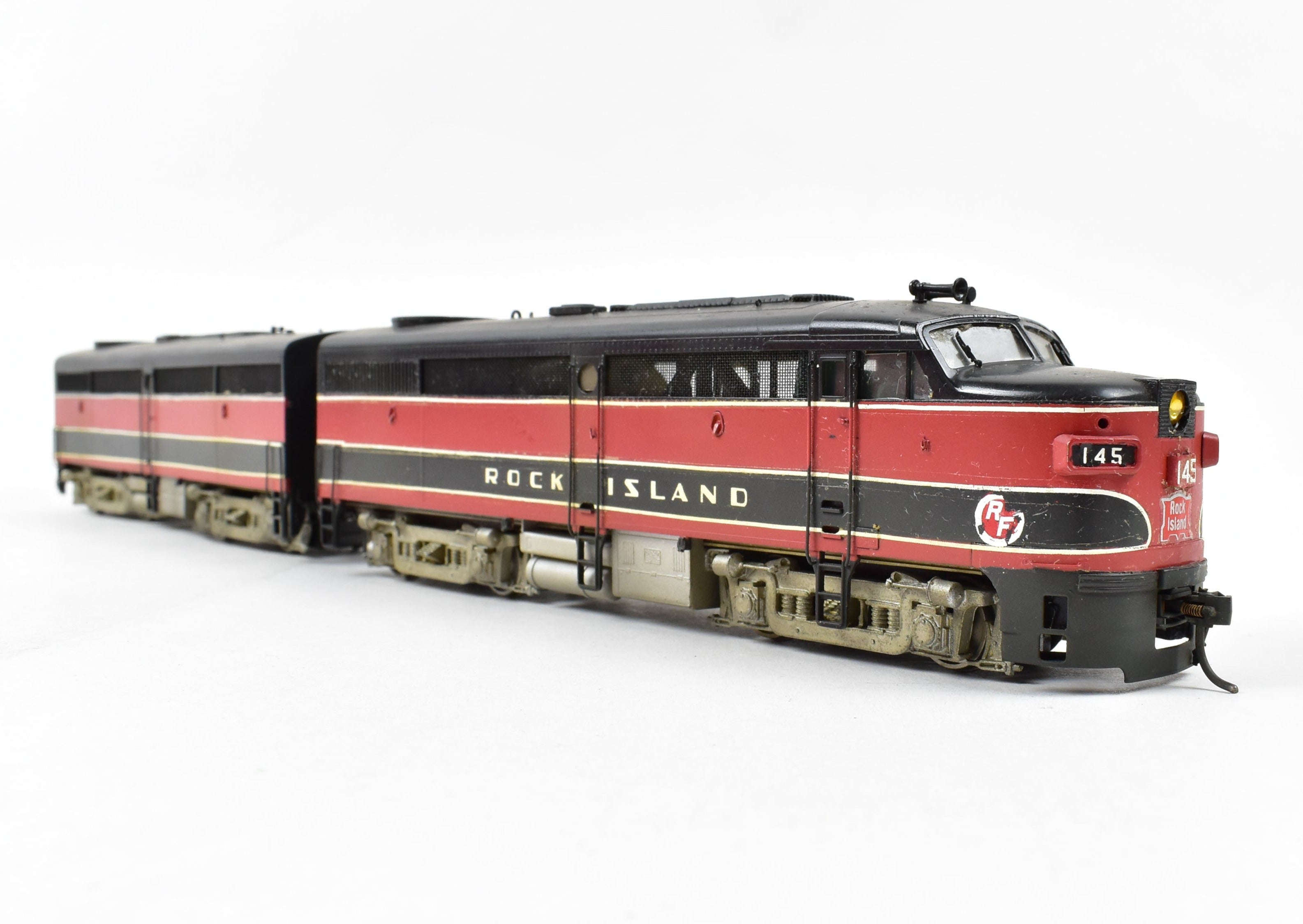 HO Scale Brass Model Train Key Imports CRI&P - Rock Island l ALCO FA-1/FB-1 Set Phase II CP and Weathered Version No. 145