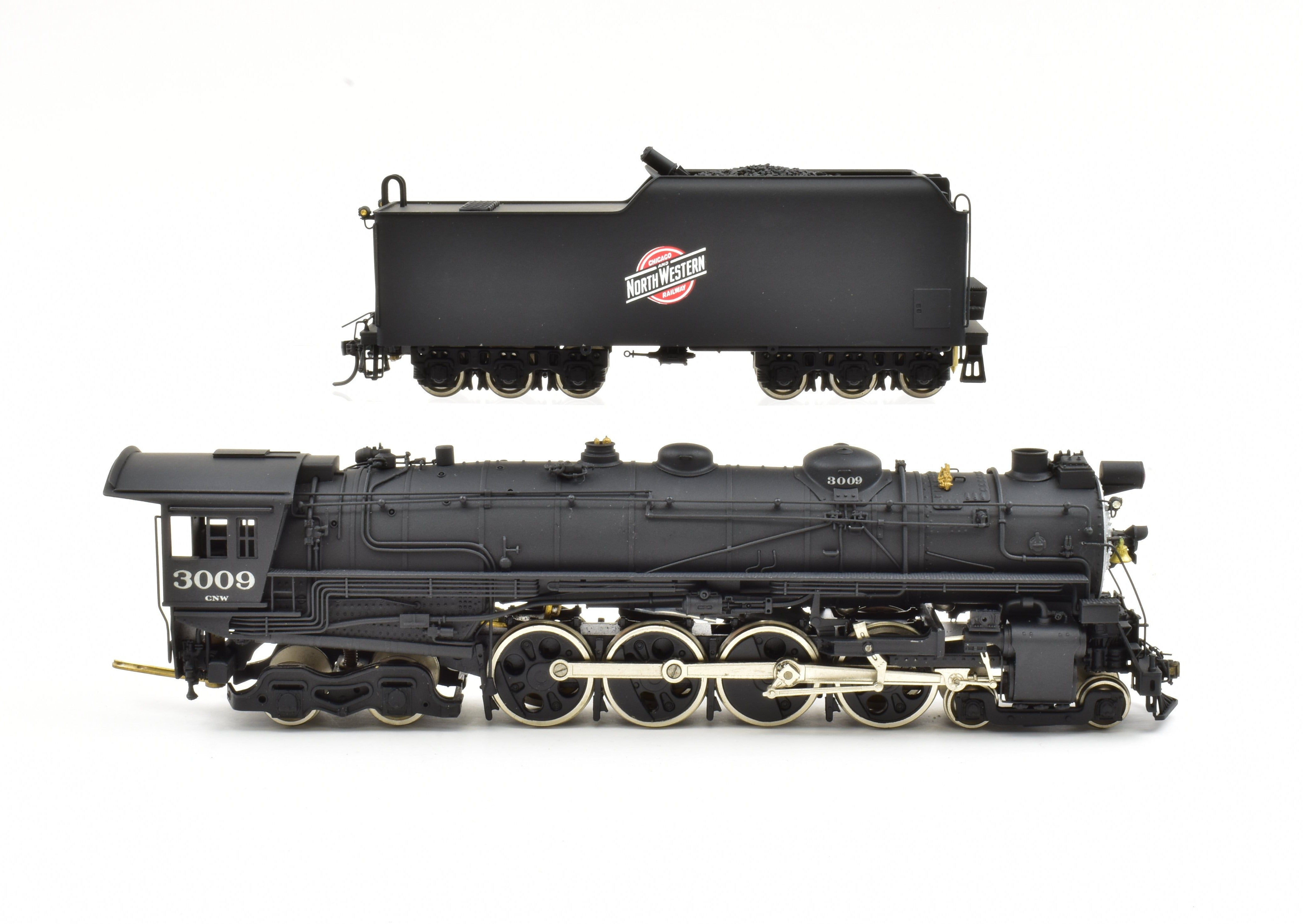 HO Scale Brass Model Train - PFM Fujiyama - Chicago & North Western Class H 4 - 8 - 4 Locomotive with 1966 Run Custom Painting