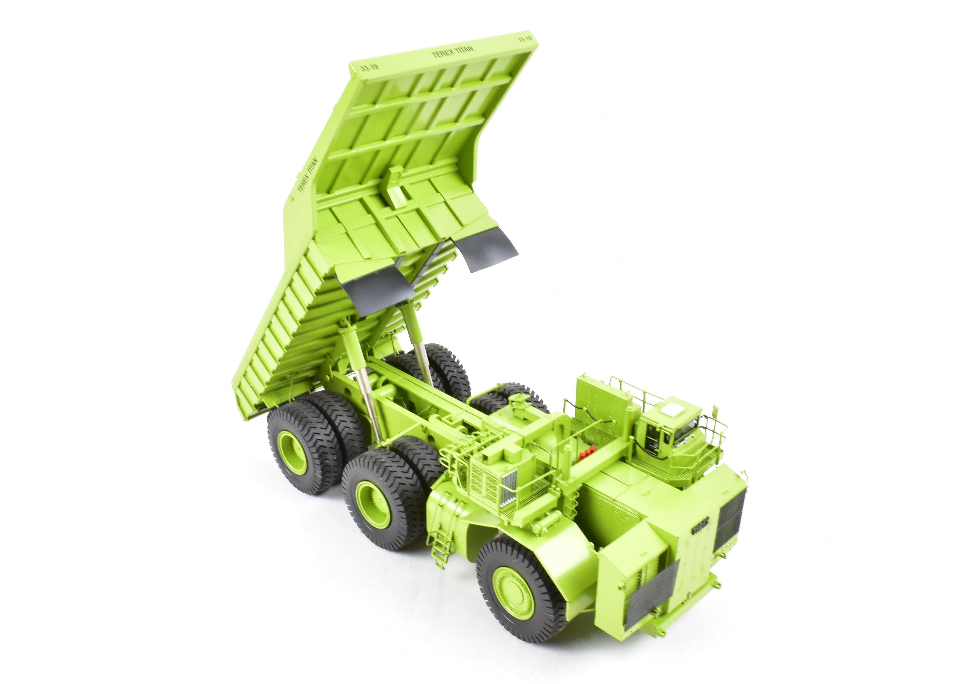 High - Quality HO Scale Brass Construction EMD Models Terex Titan 33 - 19 Hauler in Factory - Painted FP Green, A Rare and Sought - After Collectible Model