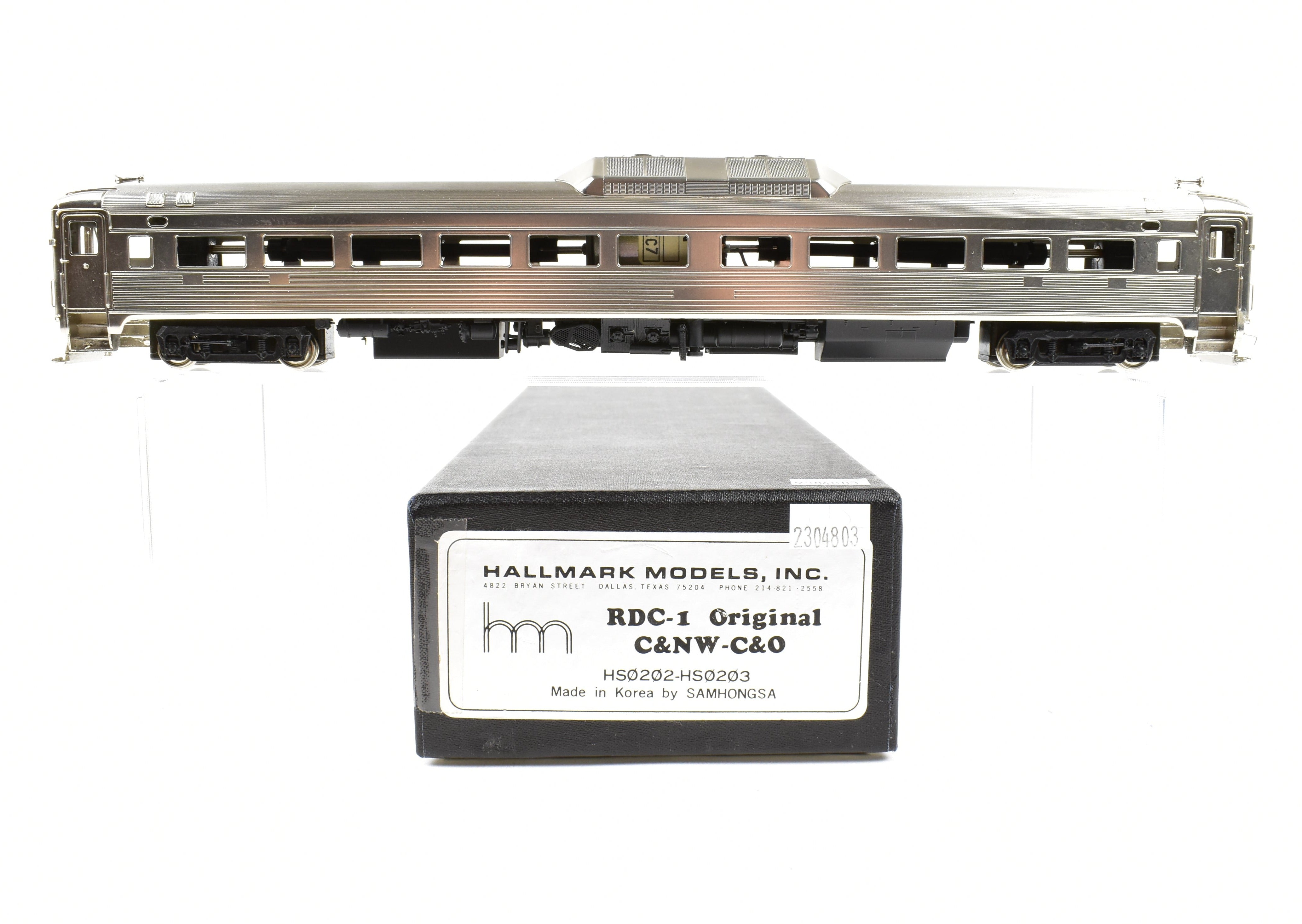 High - Quality HO Scale Brass Hallmark Models of C&NW (Chicago & North Western) or C&O (Chesapeake & Ohio) Budd RDC - 1 Rail Diesel Car in Original Configuration