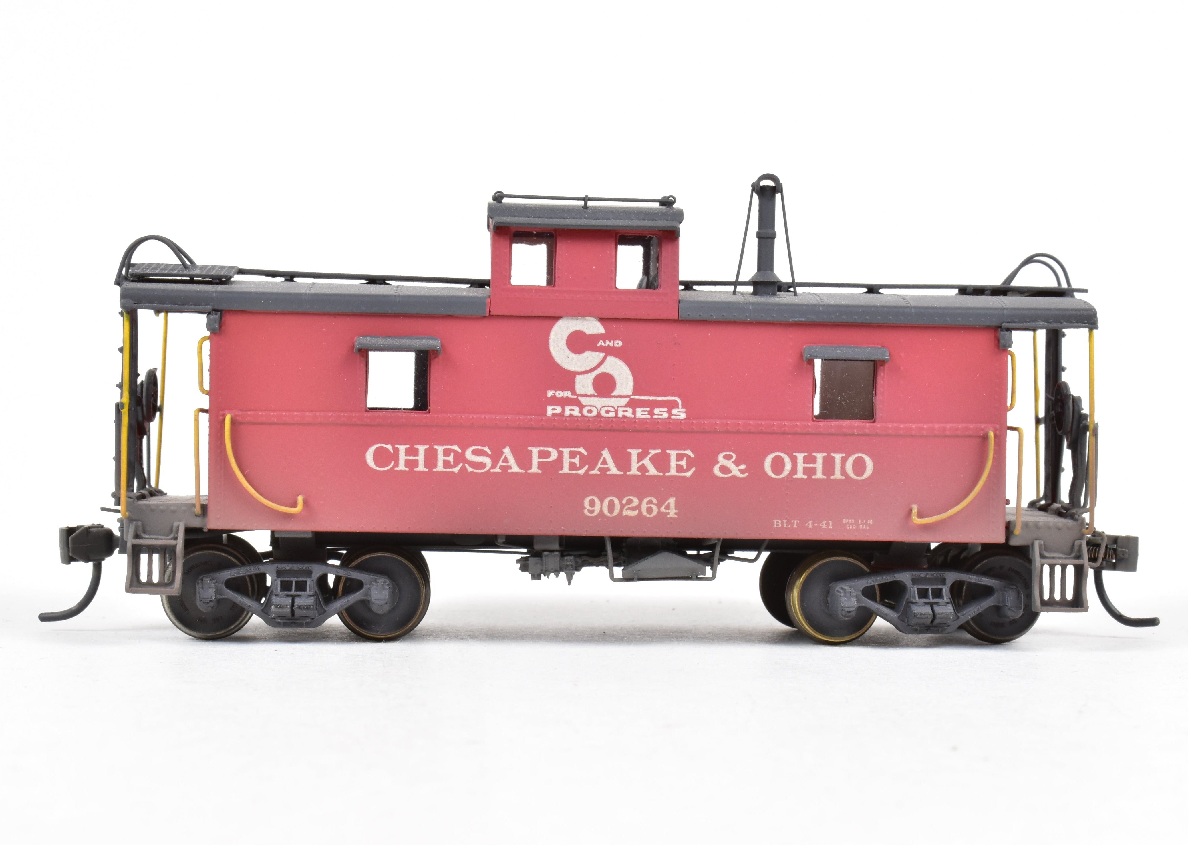HO Scale Brass OMI - Overland Models, Inc. Chesapeake & Ohio (C&O) Steel Caboose Custom Painted in Caboose Red and Grimy Black from the #90200 - 90299 Series