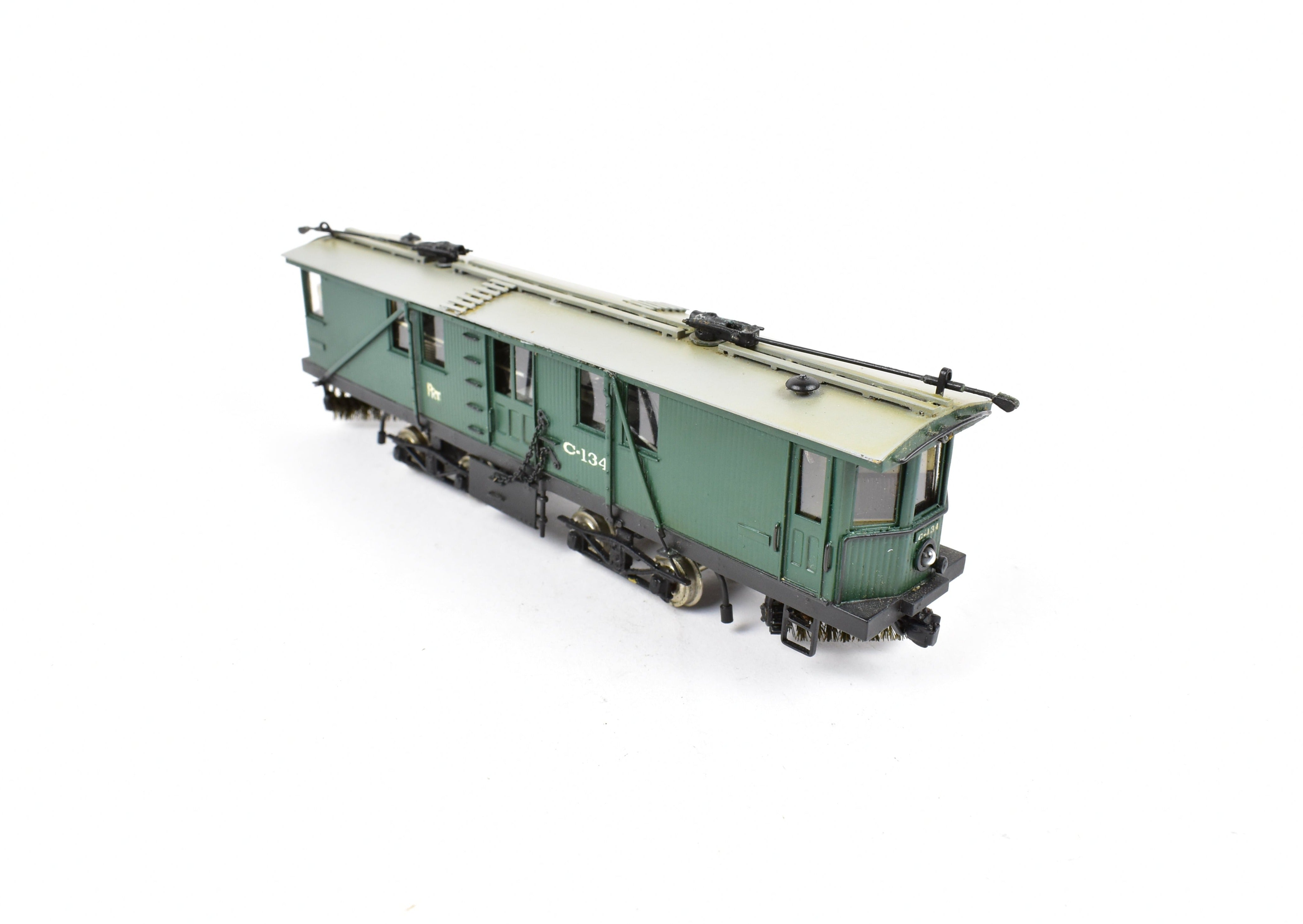 HO Scale Brass Philadelphia Rapid Transit Double Truck Street Sweeper Model C-134 by Huntington Model Works, Repackaged