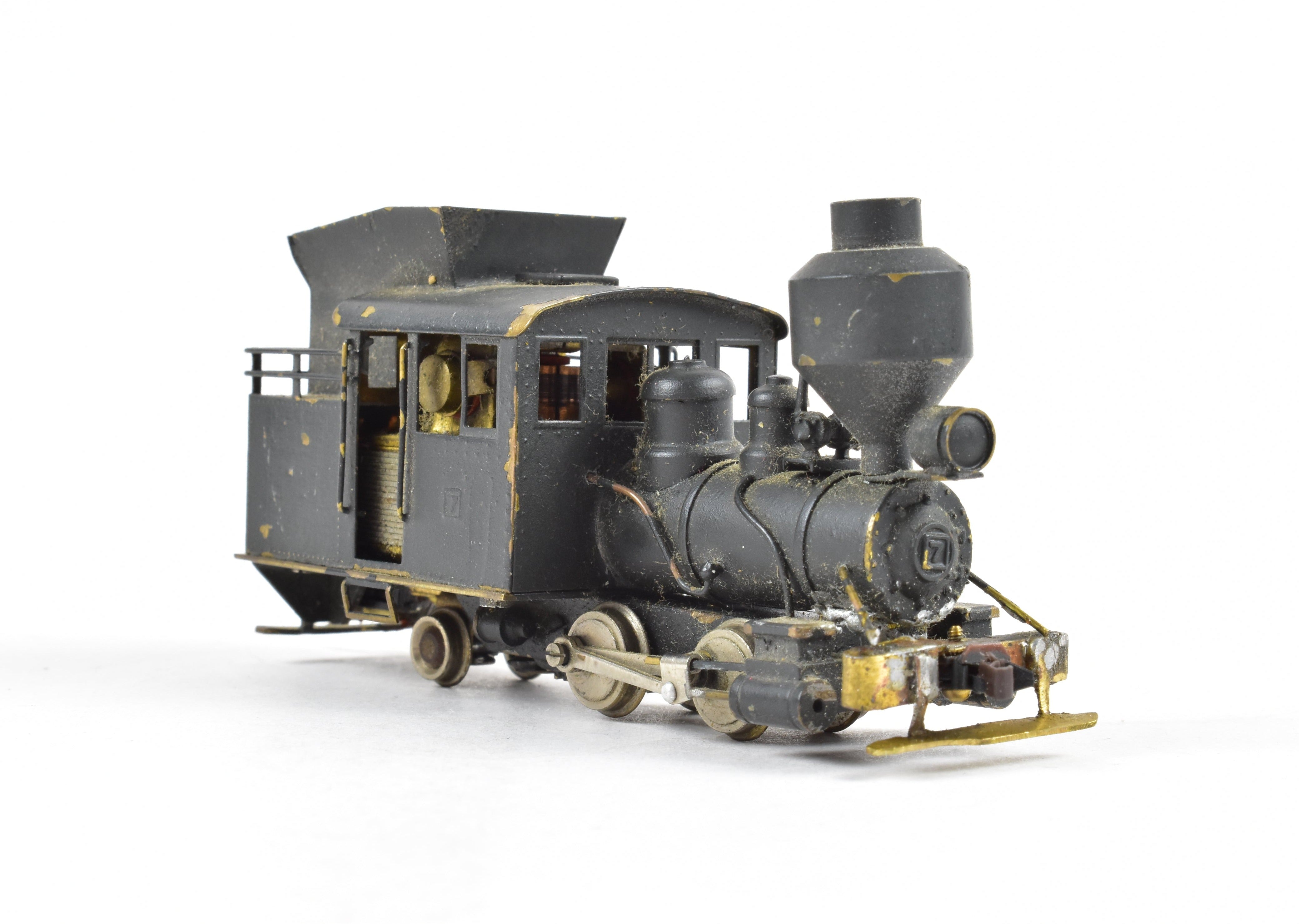 HOn3 Scale Brass Westside Model Co. Custom Painted Baldwin 0 - 4 - 2T Logging Locomotive Model with Various Road Features, Sold As - Is