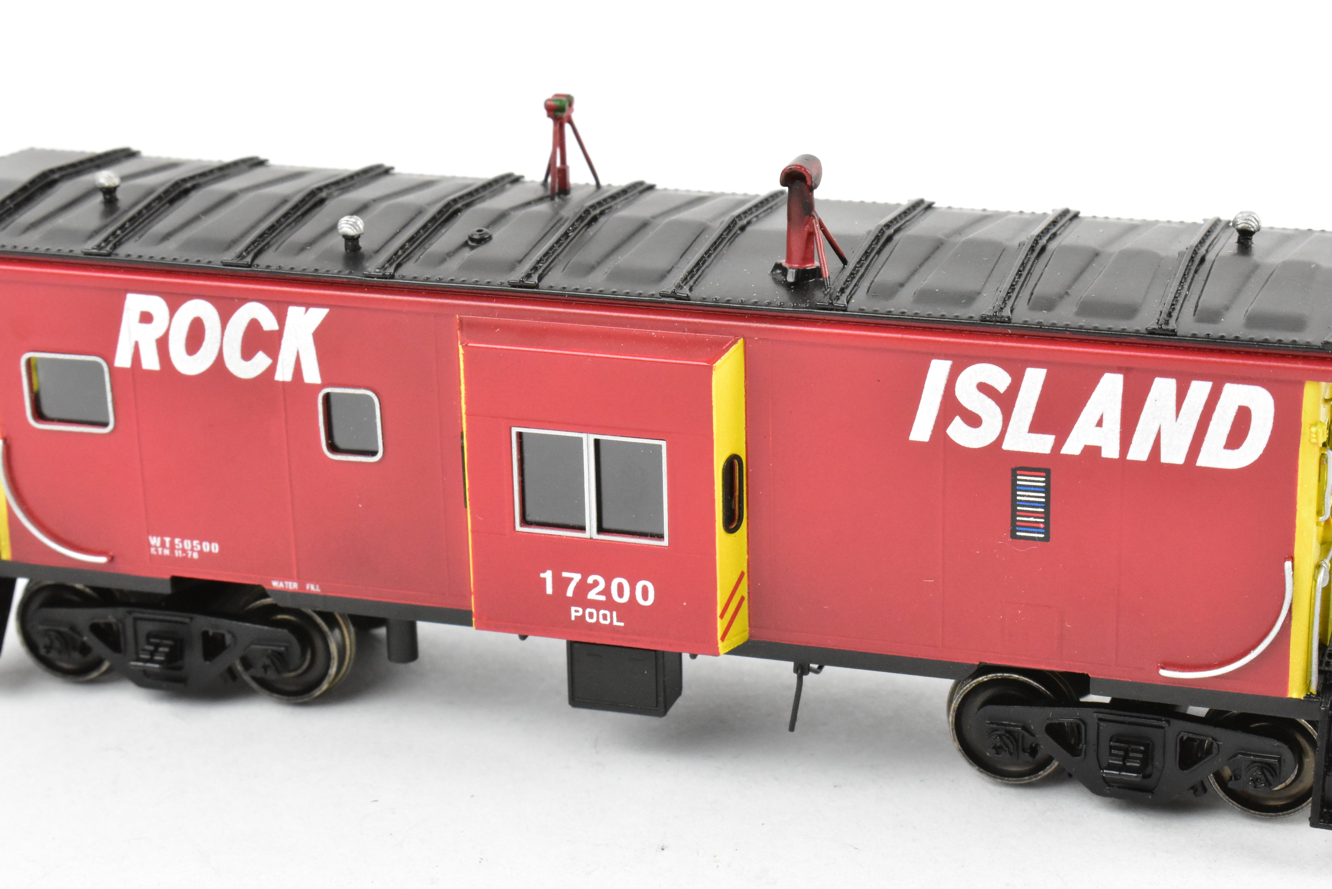HO Scale Brass Model - Overland Models, Inc. (OMI) CRI&P Rock Island Bay - Window Caboose, Freight/Passenger #17200 with Light Weathering