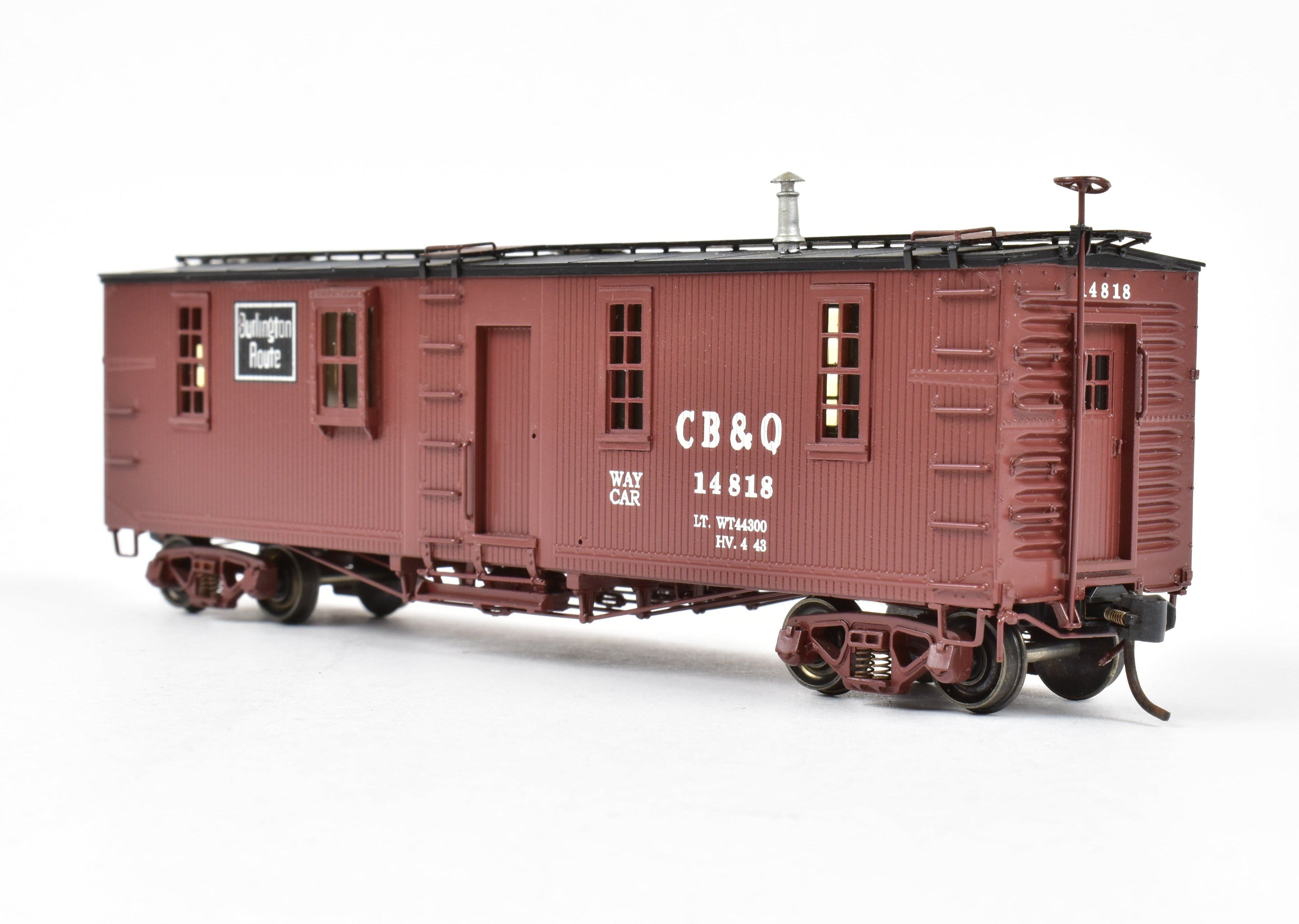 High - Quality HO Scale Brass Model Railway Classics CB&Q - Burlington Route War Emergency Waycar with Factory Painting and REBOXX Design
