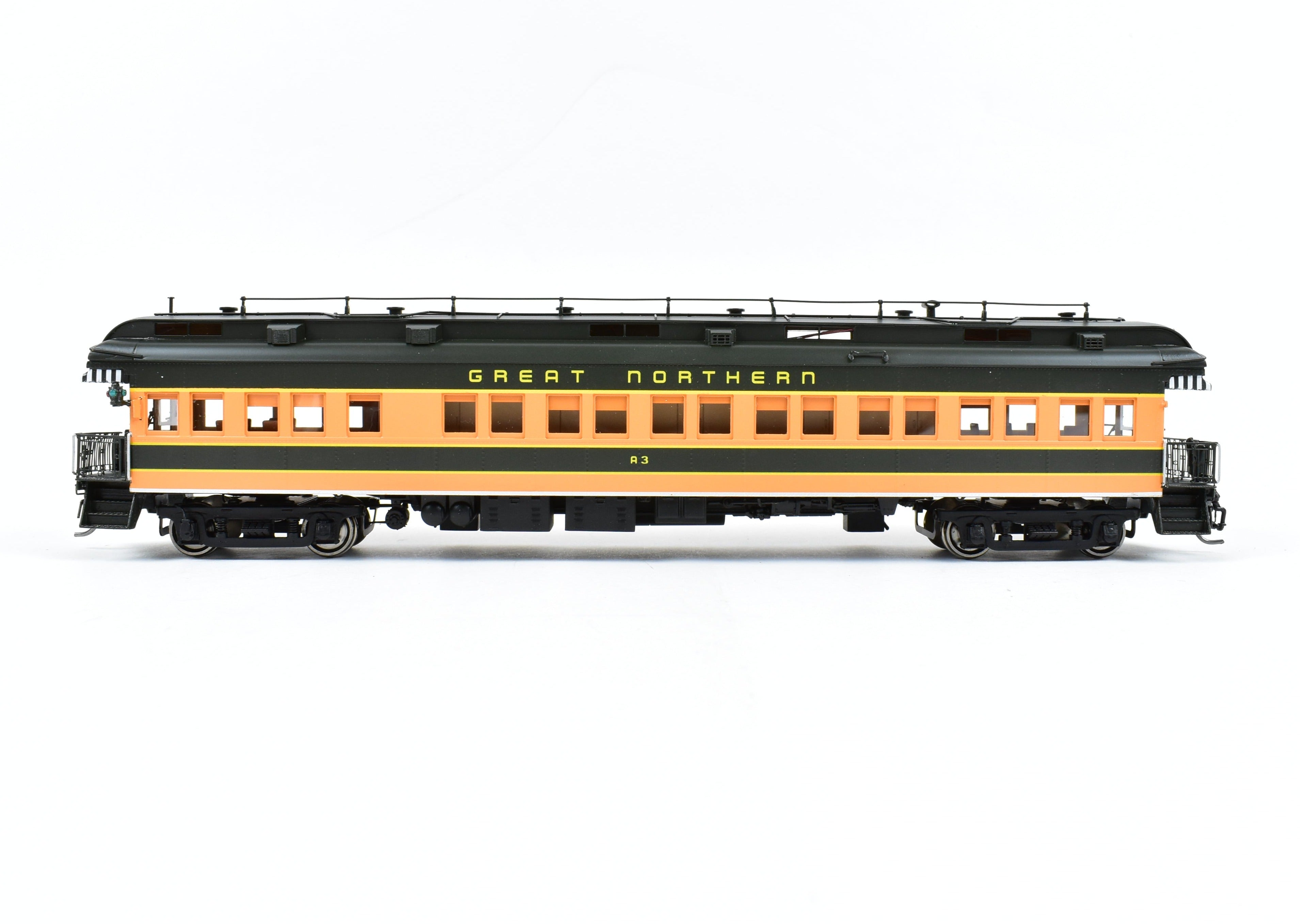 High - Quality HO Scale New Brass Model Train of North Bank Line and Great Northern 2nd A3 Business Car in Empire Builder Design
