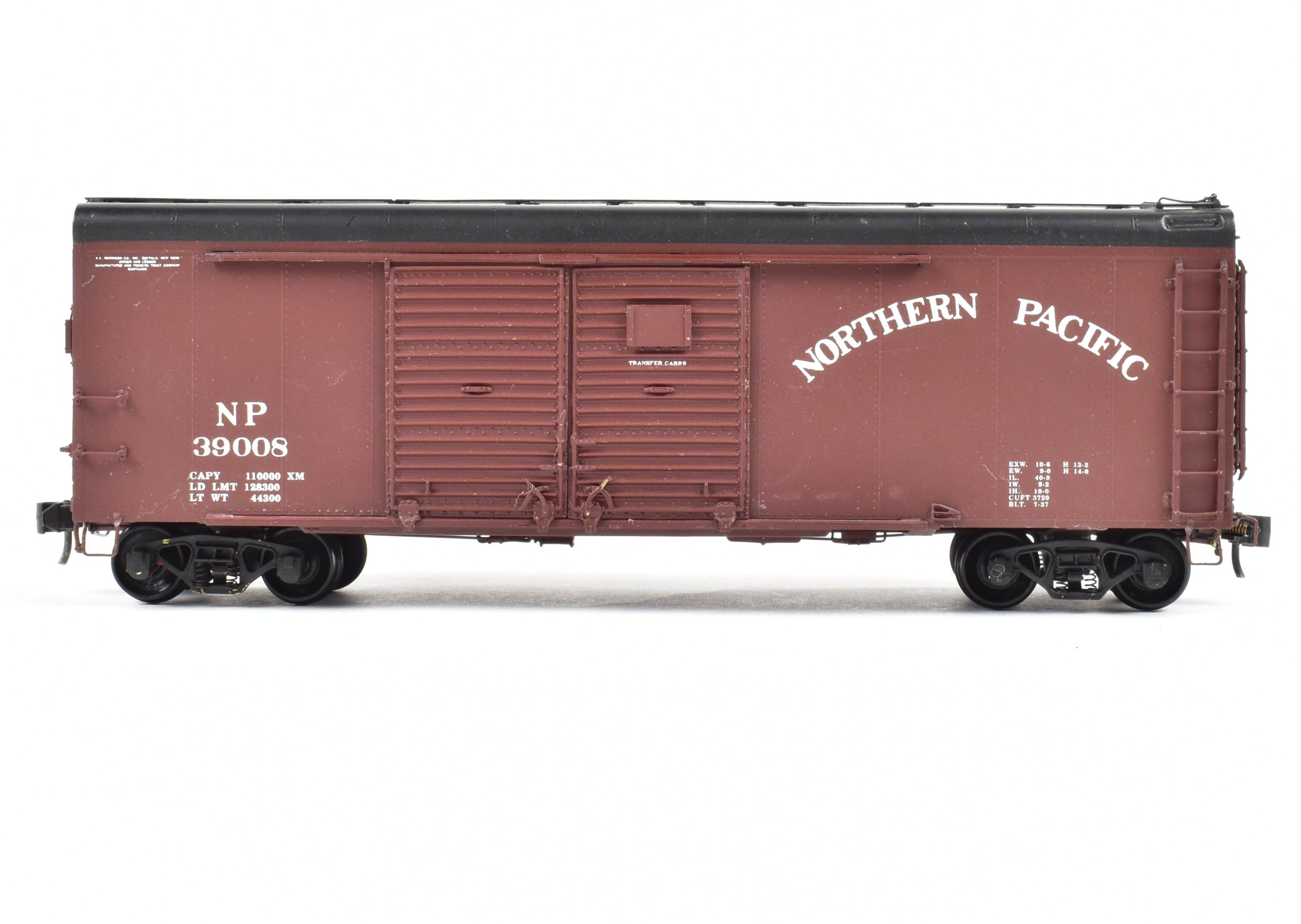 HO Scale Brass NP - Northern Pacific 40' Round Roof Painted Auto Box Car by W&R Enterprises