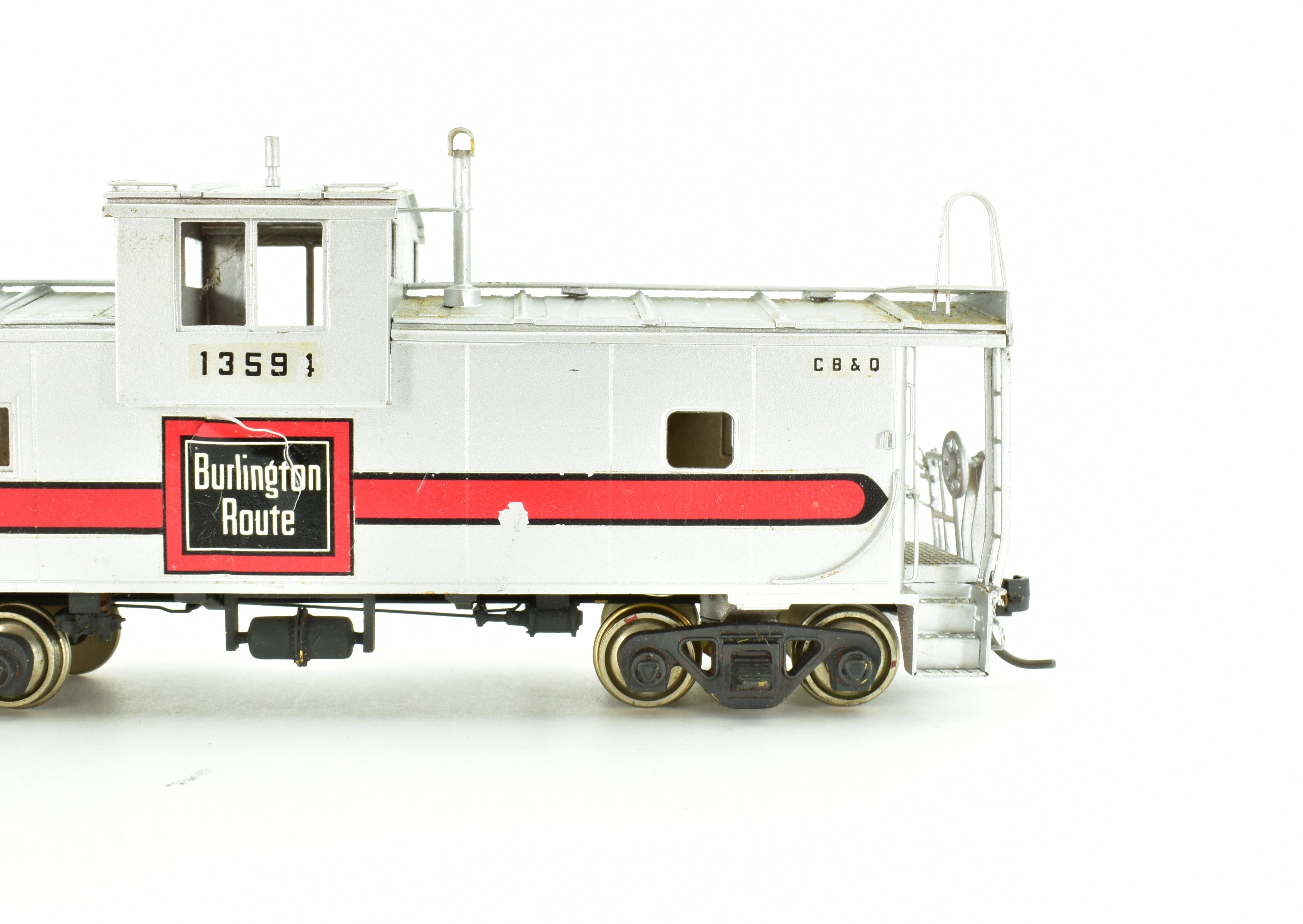 HO Scale Brass Model of Oriental Limited CB&Q - Burlington Route NE - 13 Wide Vision Waycar Steel Caboose CP for Model Train Enthusiasts