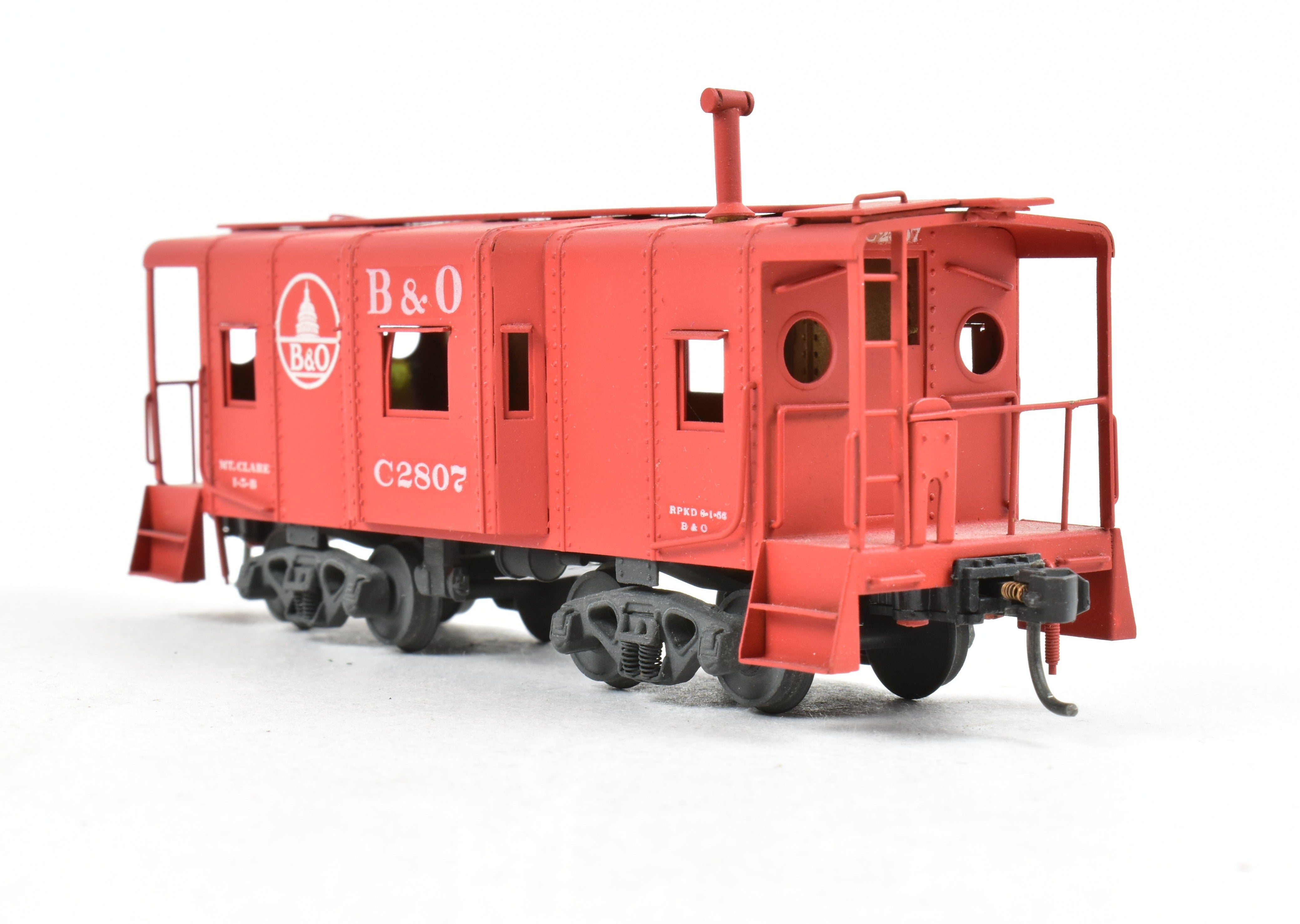 HO Brass Custom Painted B&O I-5B Bay Window Caboose, No Box