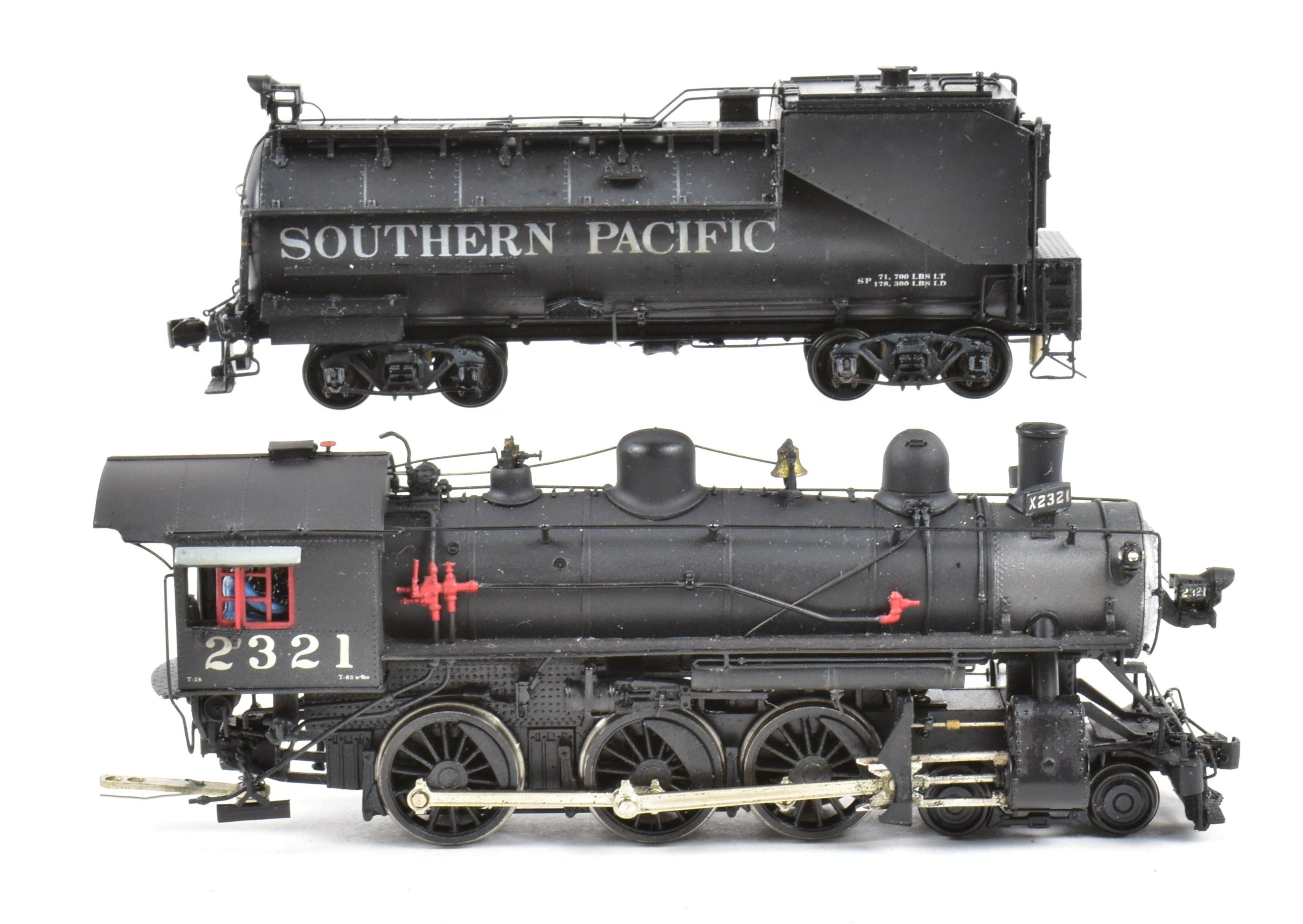 HO Scale Brass Model Train - Precision Scale Co. SP (Southern Pacific) Class T - 28 4 - 6 - 0 Factory Painted with Added DCC Functionality
