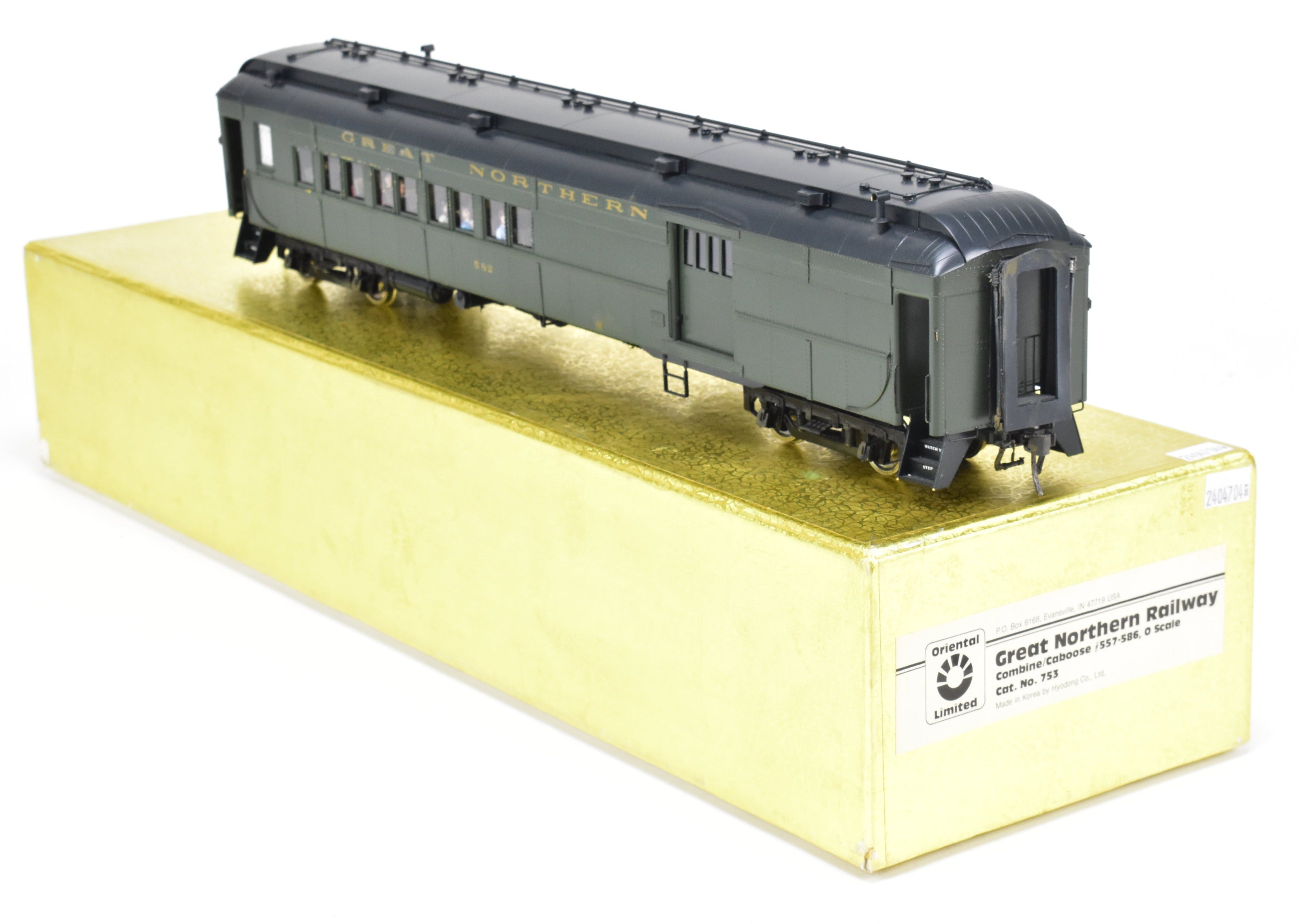O Scale 1:48th Oriental Limited Great Northern H.W Combine/Caboose Model - Brass, Custom - Finished, Numbered 582