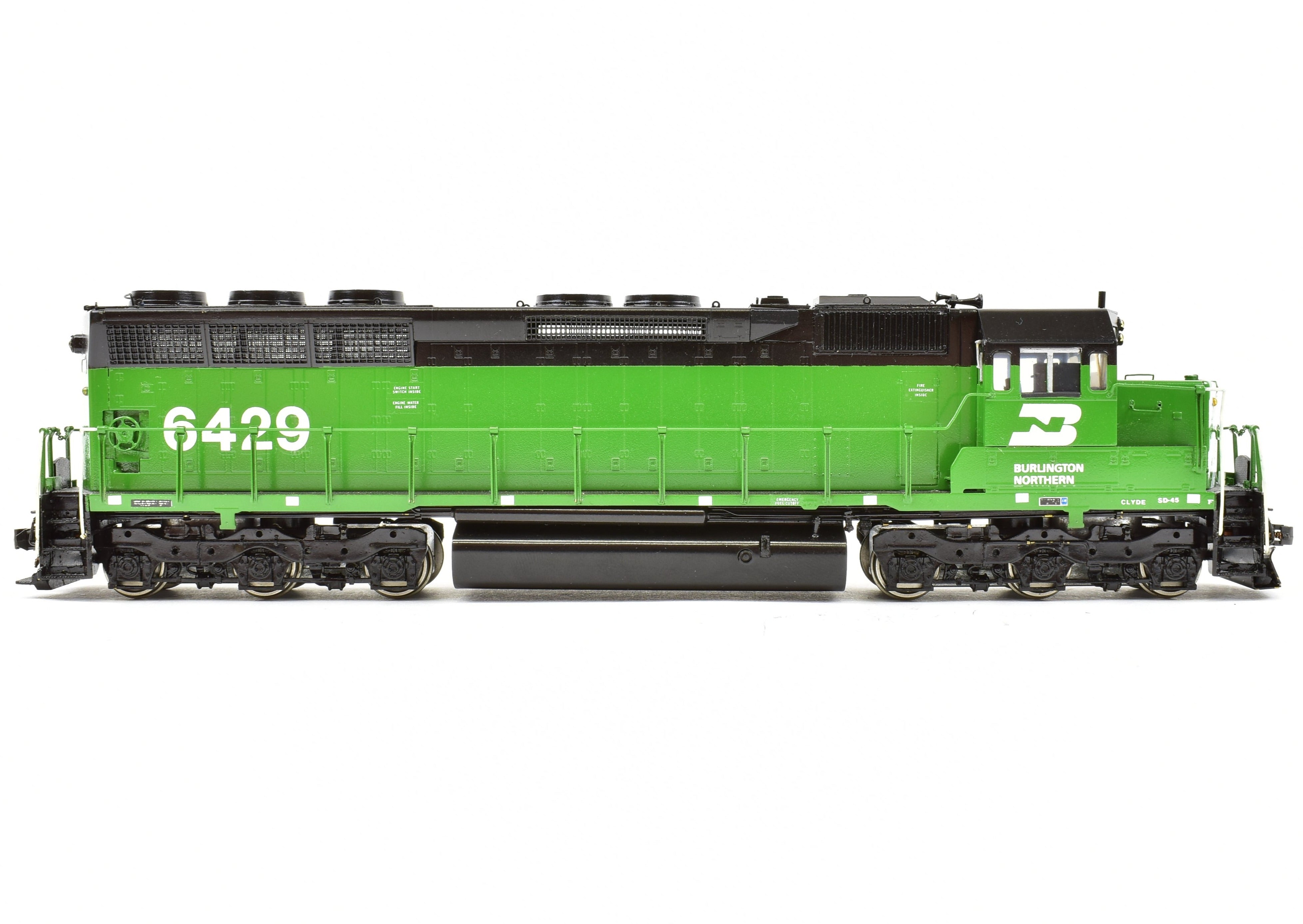 HO Brass Oriental Limited Pro-Painted EMD SD45 3600 HP Low Hood Burlington Northern & NP Version