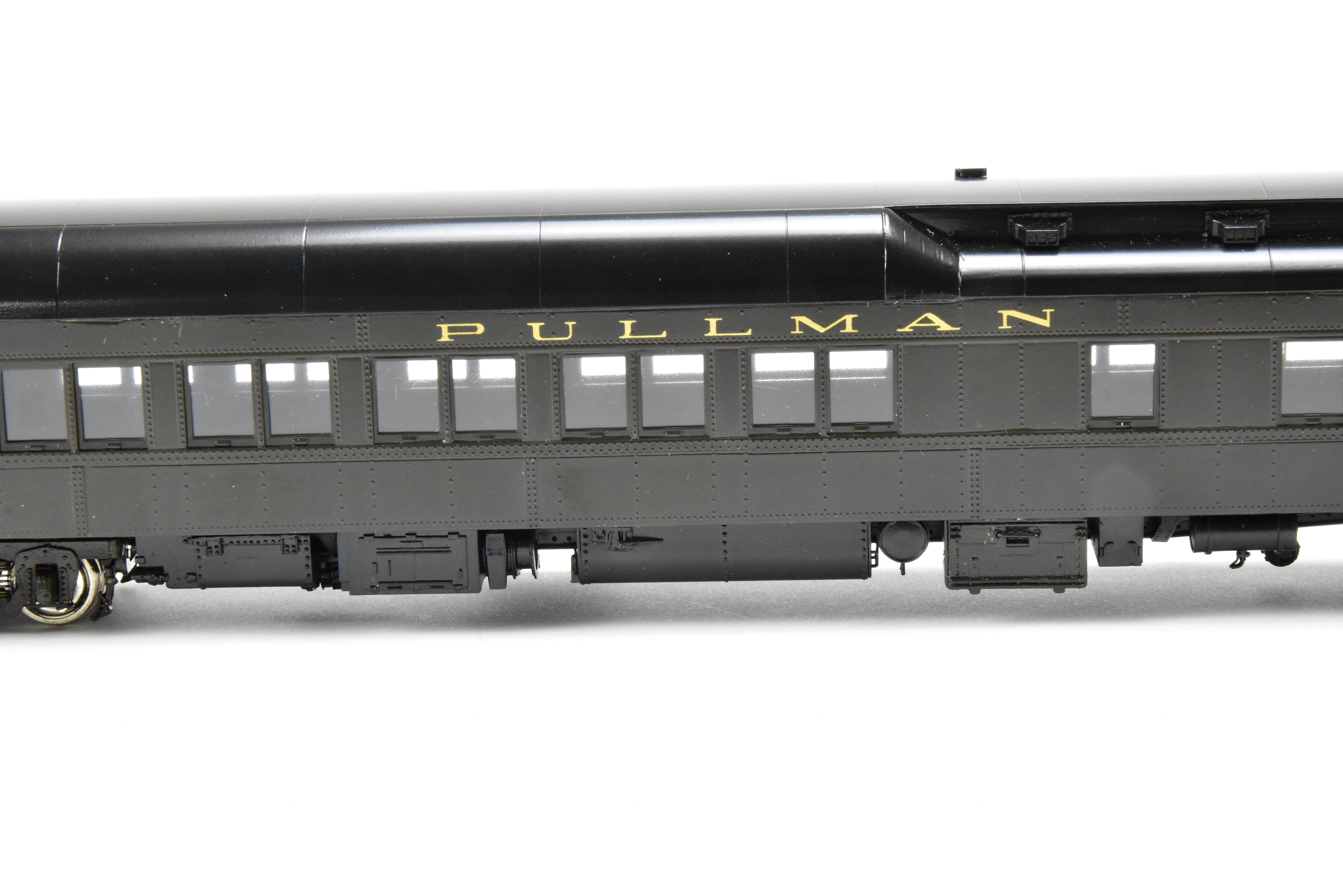 HO Scale Brass Precision Scale Co. Pullman 80-Foot Sleeper Model with 10-1-2 Plan 3585a, Featuring Mechanical Air Brine Equipment and Factory Lettering for Pullman
