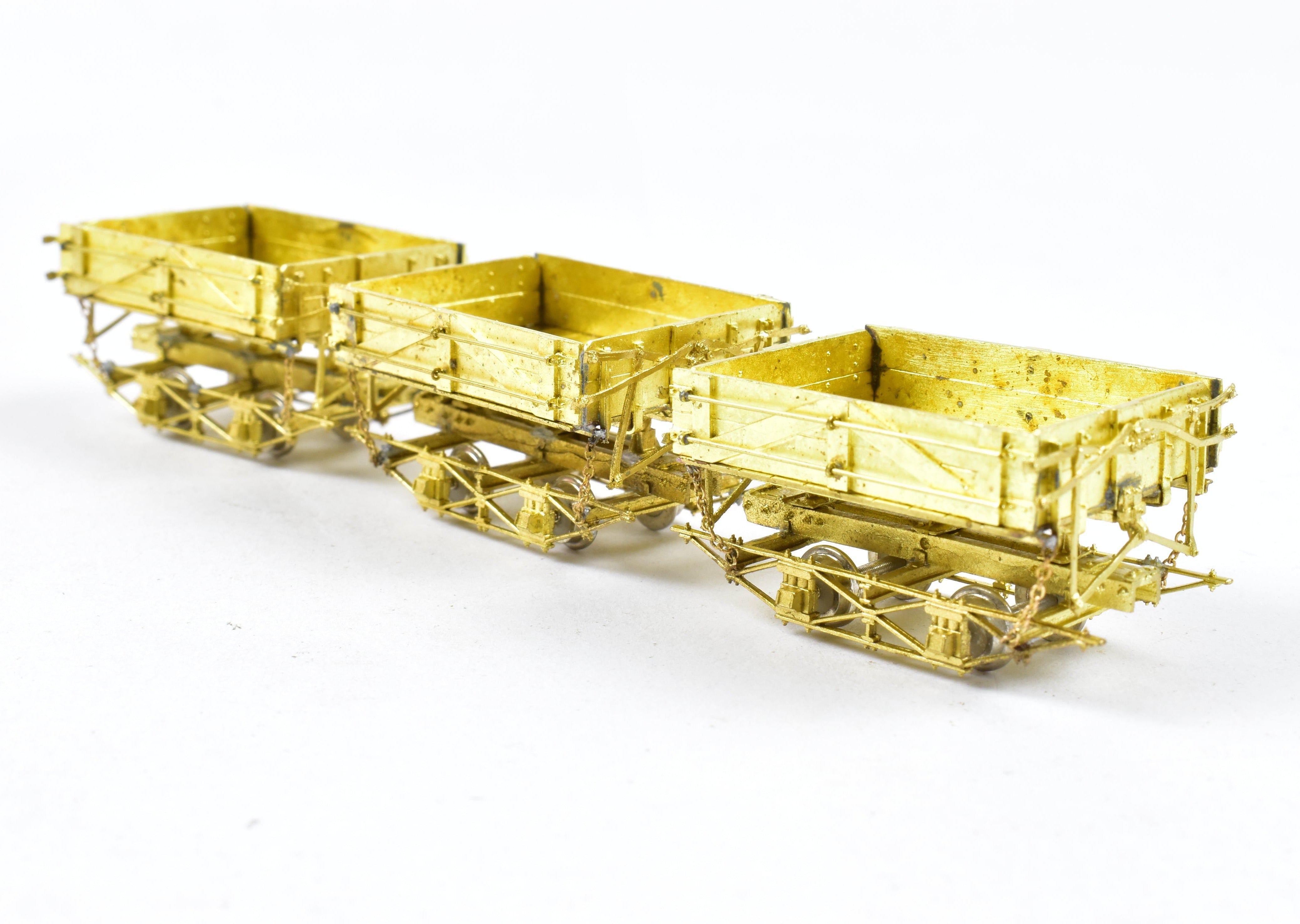 HOn3 Brass Precision Scale Co. 3-Car Set of West Side Lumber Co. Side Dump Ballast Cars