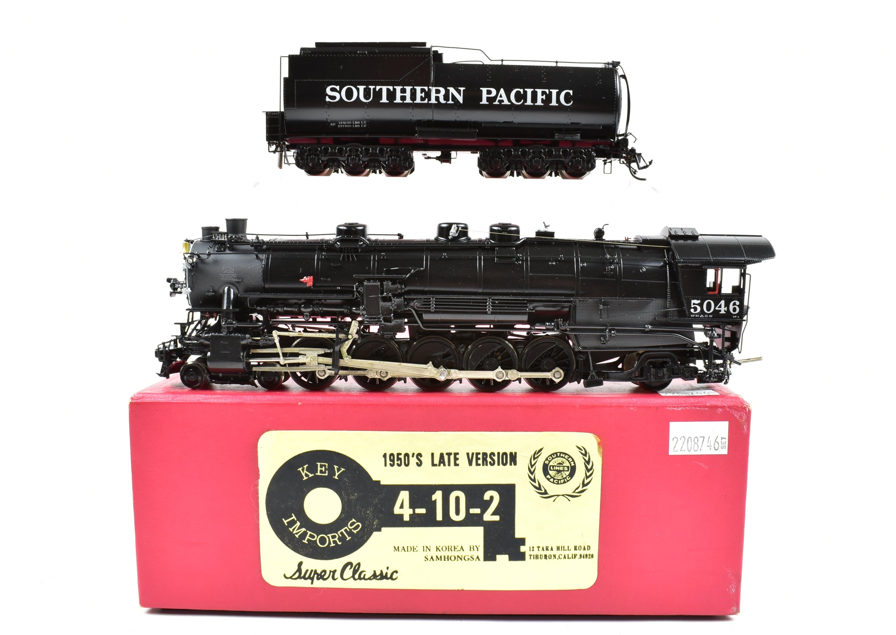 HO Scale Brass Southern Pacific Class SP - 2 4 - 10 - 2 1950s Pro - Painted Model by Key Imports
