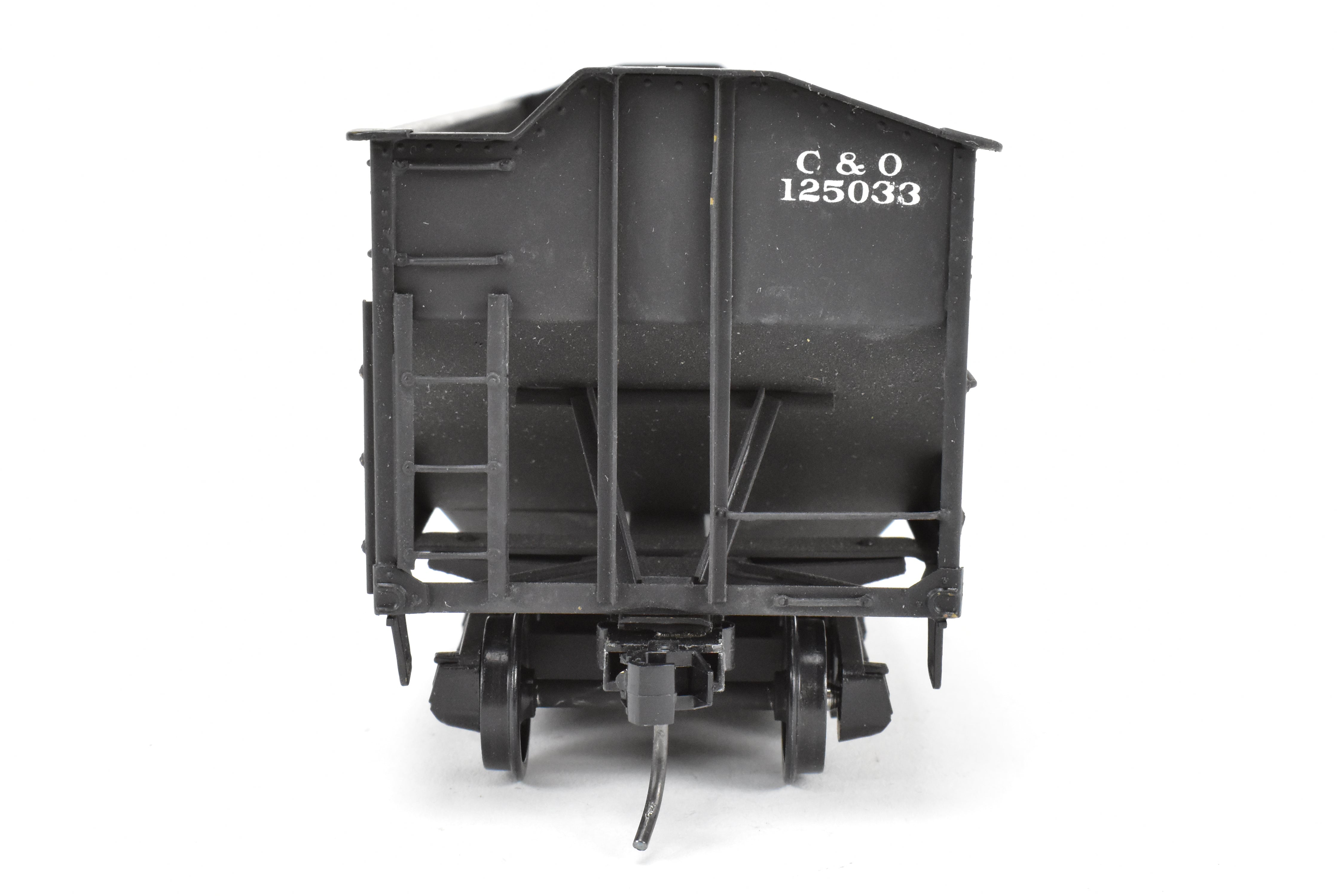 O Scale Custom Painted C&O Brass US Hobbies 2 Bay Hopper No. 125033