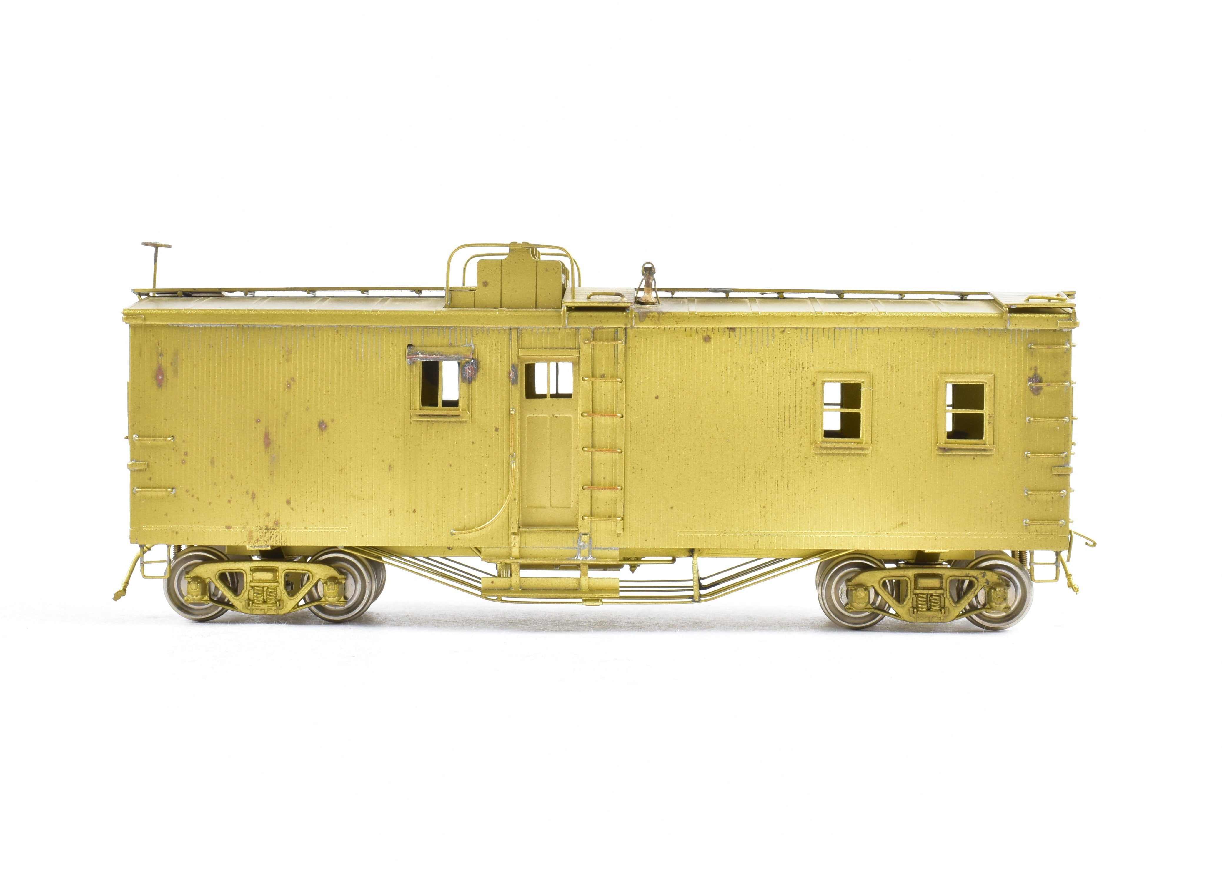 1987 HO Brass ATSF - Santa Fe Caboose with Open - Air Seats by Key Imports