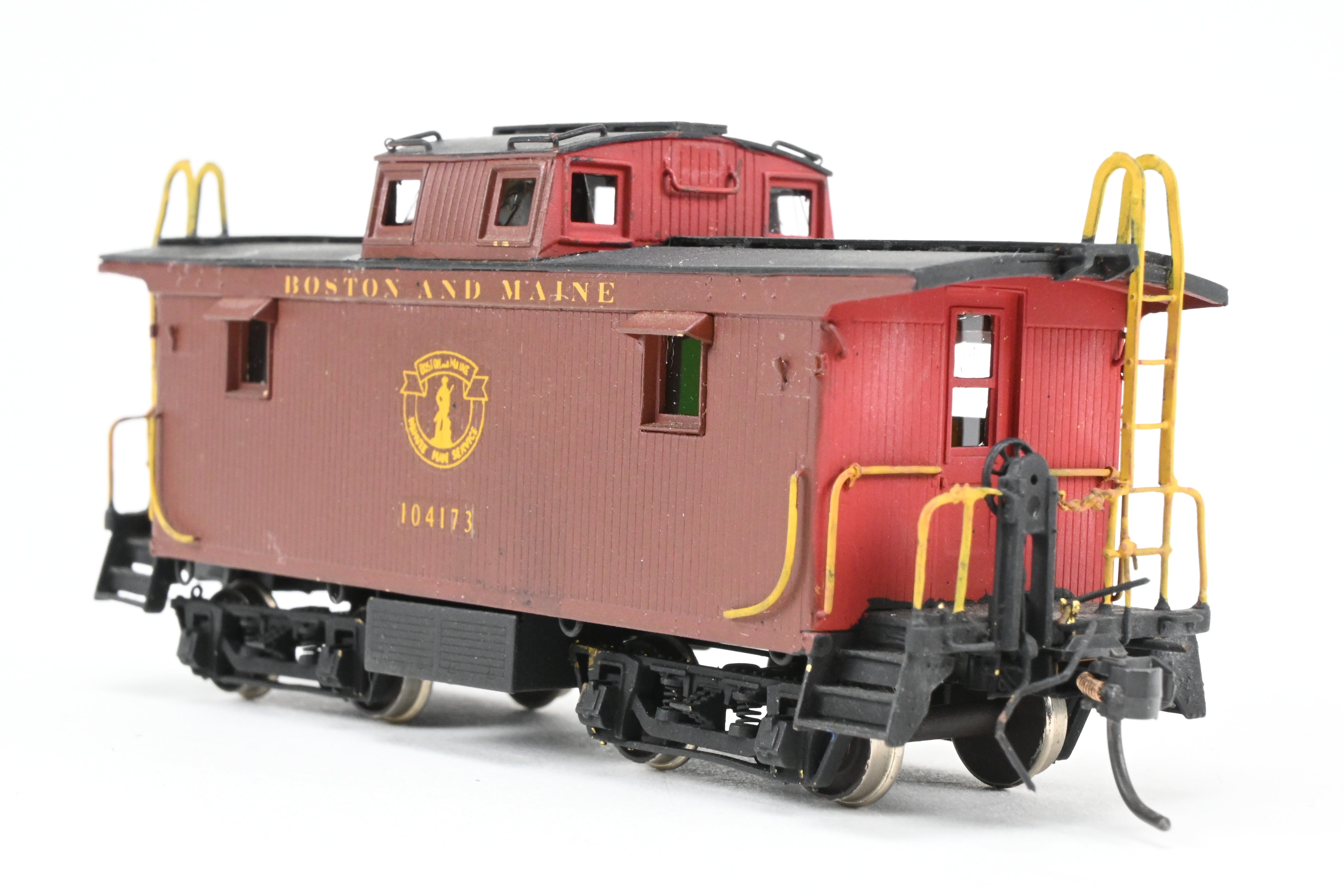 OMI Overland Models HO Brass B&M Wood Caboose w/ Slanted Cupola Custom Painted