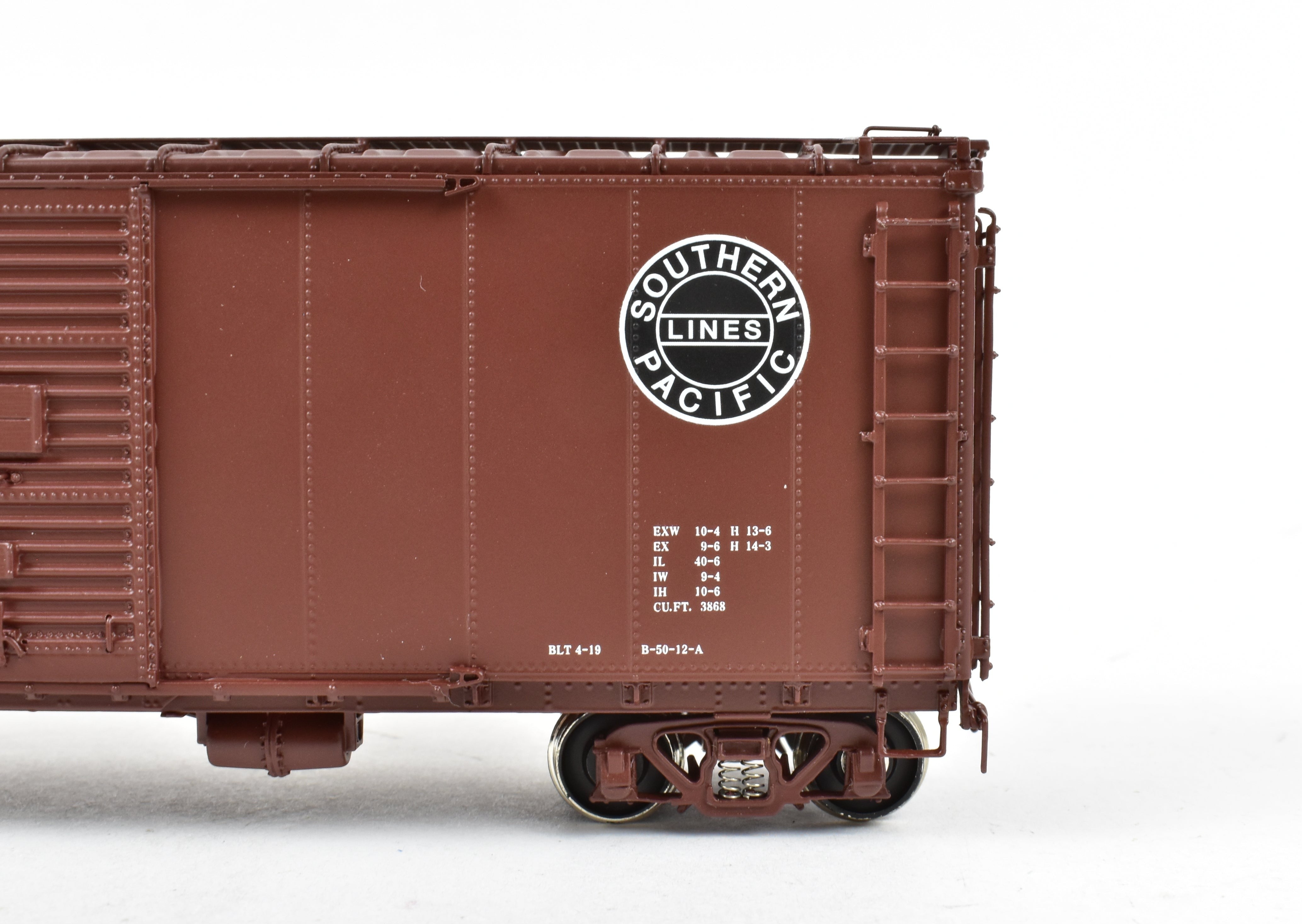HO Scale Brass Challenger Imports CIL Southern Pacific Class B - 50 - 12 - A Rebuilt Steel Side Box Car Factory Painted with Number 27123