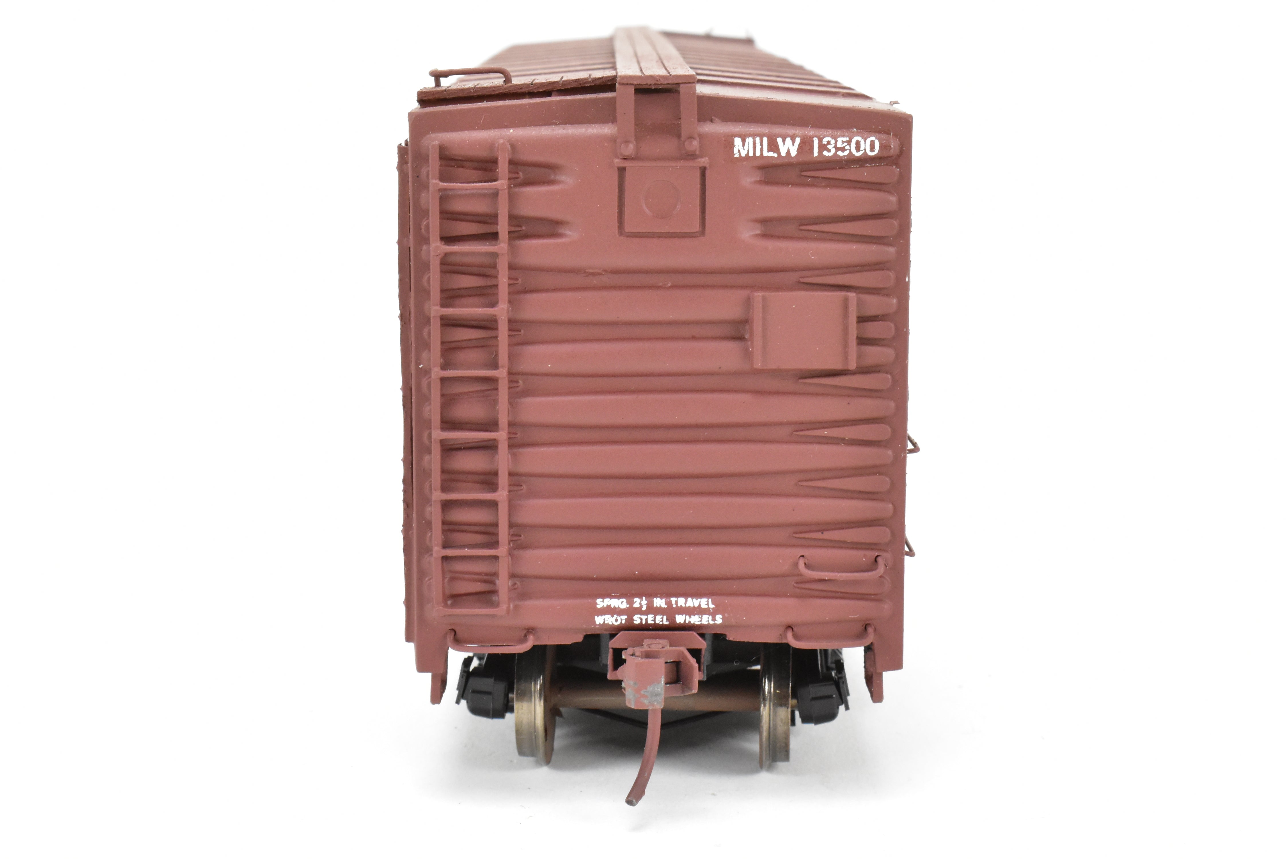 O Scale Model Train Resin Rails Unlimited MILW - Milwaukee Road 50-Foot Double Door Boxcar, Custom-Built and Professionally Painted, Numbered 13500