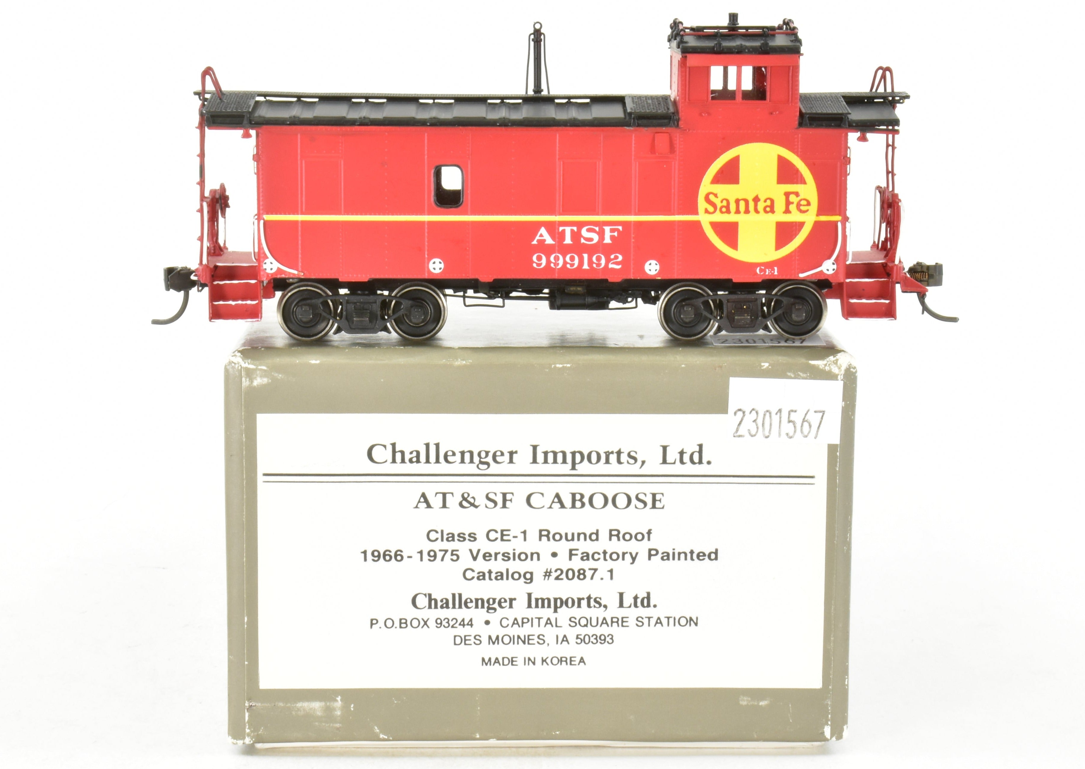 HO Scale Brass CIL Santa Fe Caboose - Challenger Imports AT & SF Class CE - 1 FP Model No. 999192, a Collectible Railroad Item