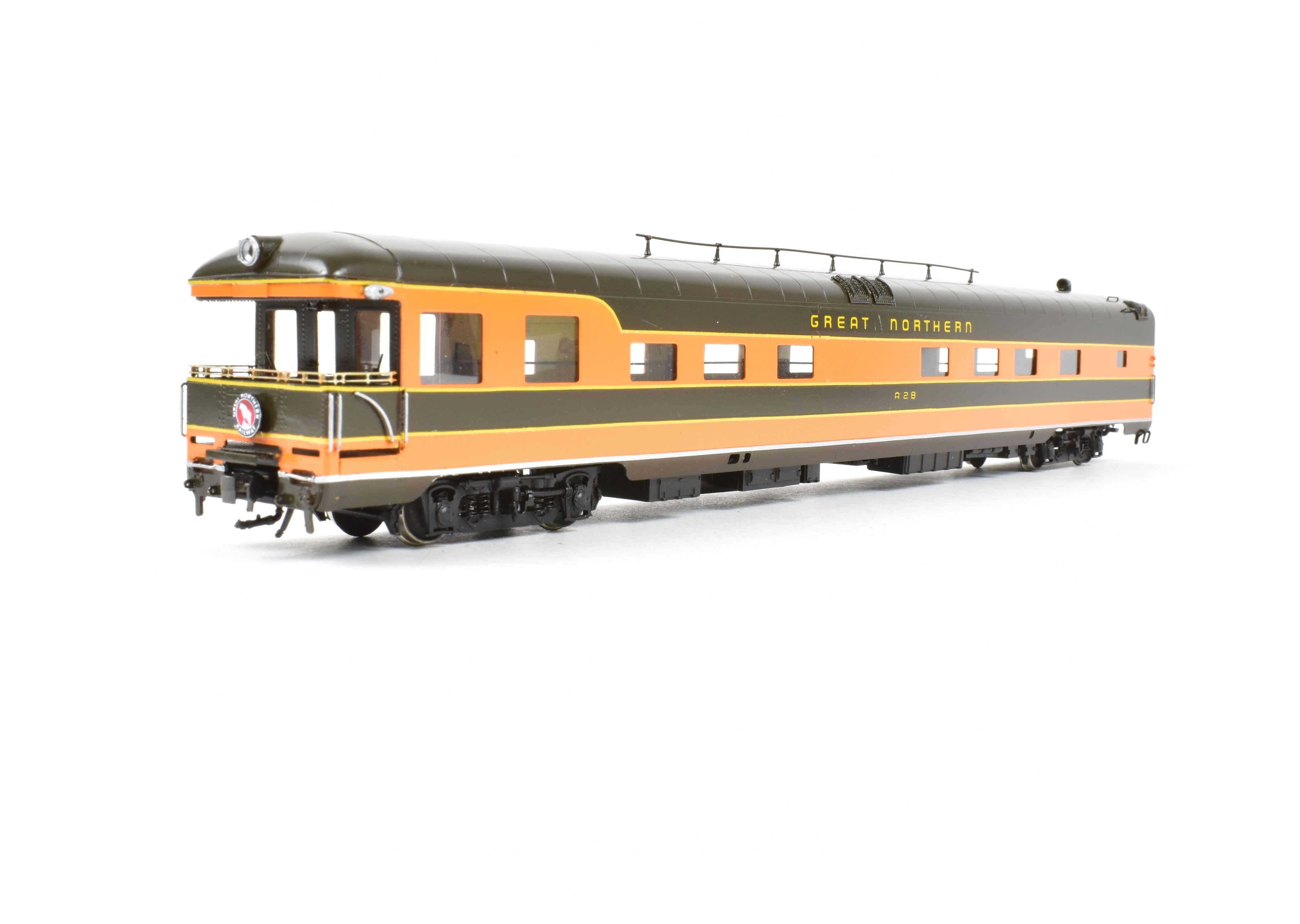 HO Scale Brass W&R Enterprises Great Northern Business Car A28 Custom Painted for Empire Builder Model Train Car