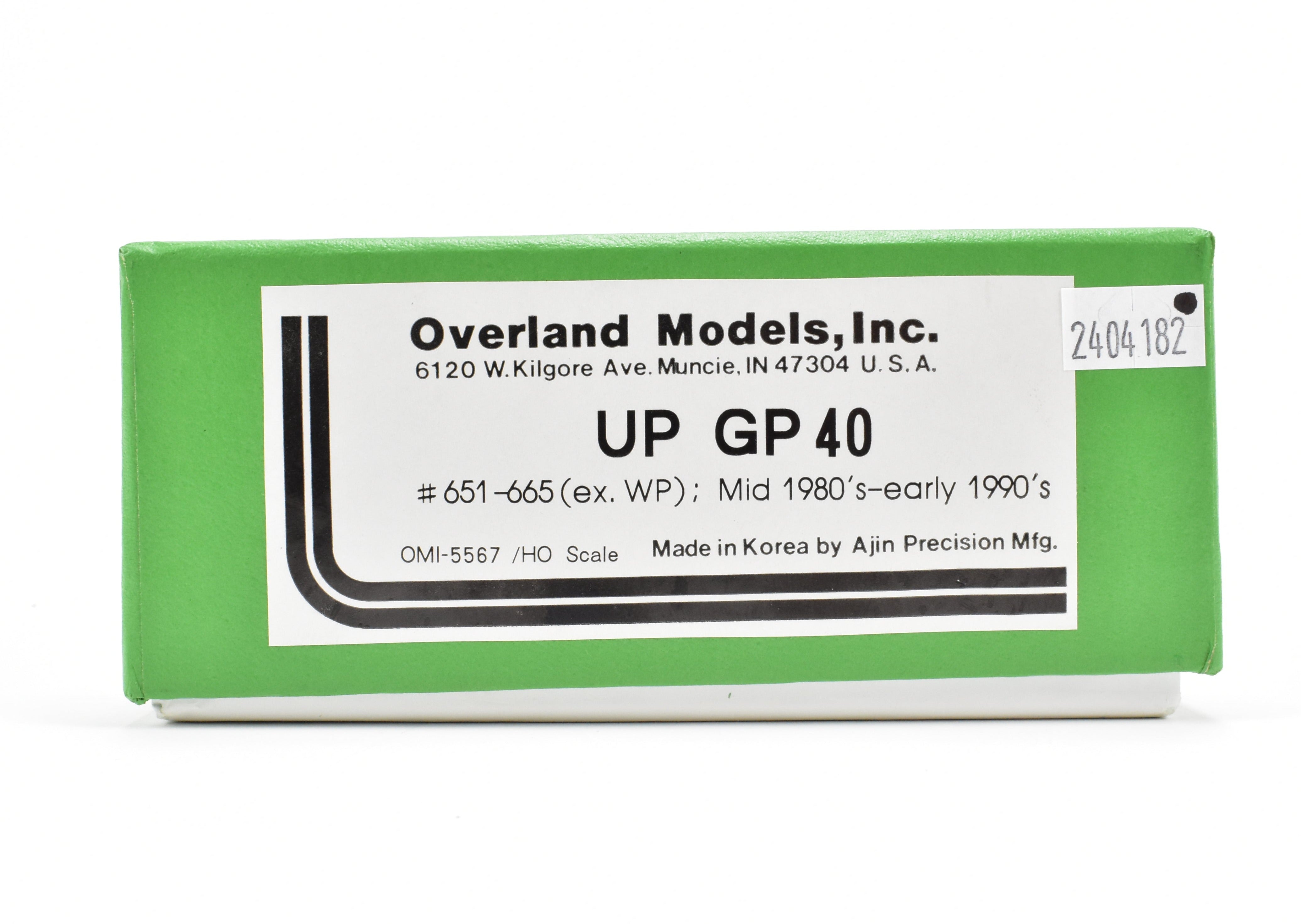 HO Brass OMI UP GP40 Models 651 - 665, Ex Western Pacific 80s - 90s