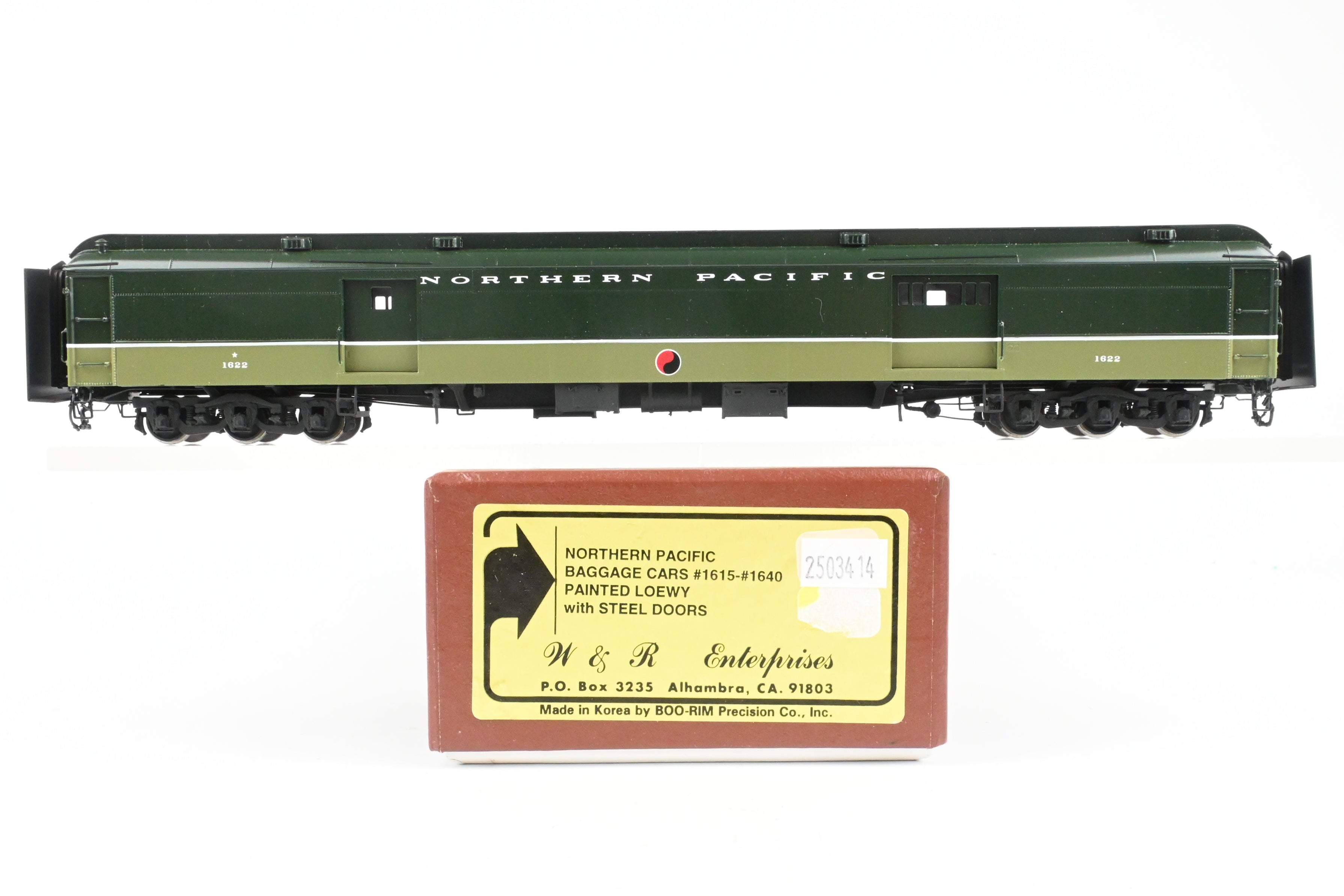 HO Scale Brass Northern Pacific Baggage Car With Steel Doors, Model by W&R Enterprises, FP Loewy Design, No. 1622
