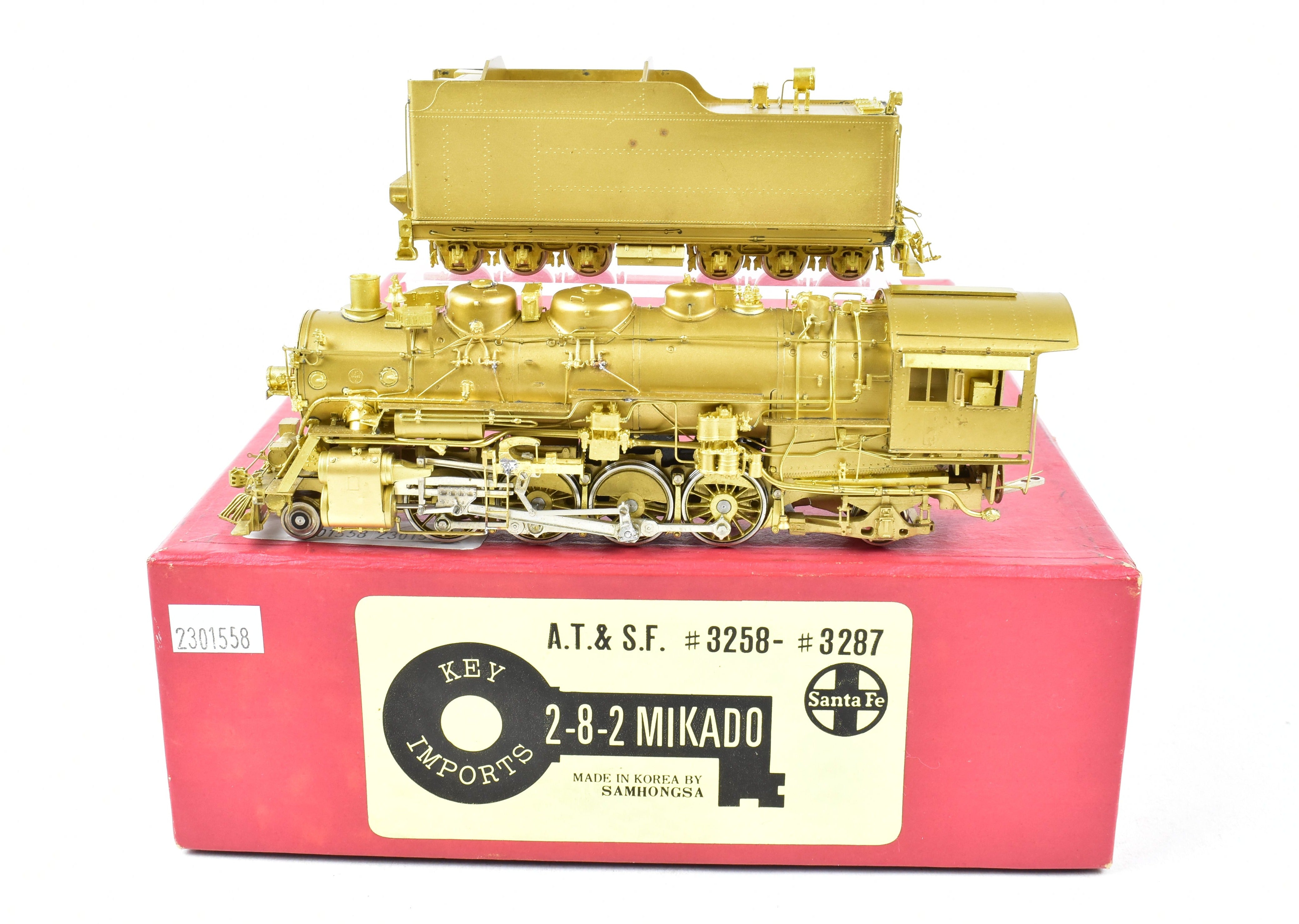 HO Scale Brass Key Imports ATSF - Santa Fe 2-8-2 Mikado Locomotive Models from Nos. 3258 to 3287