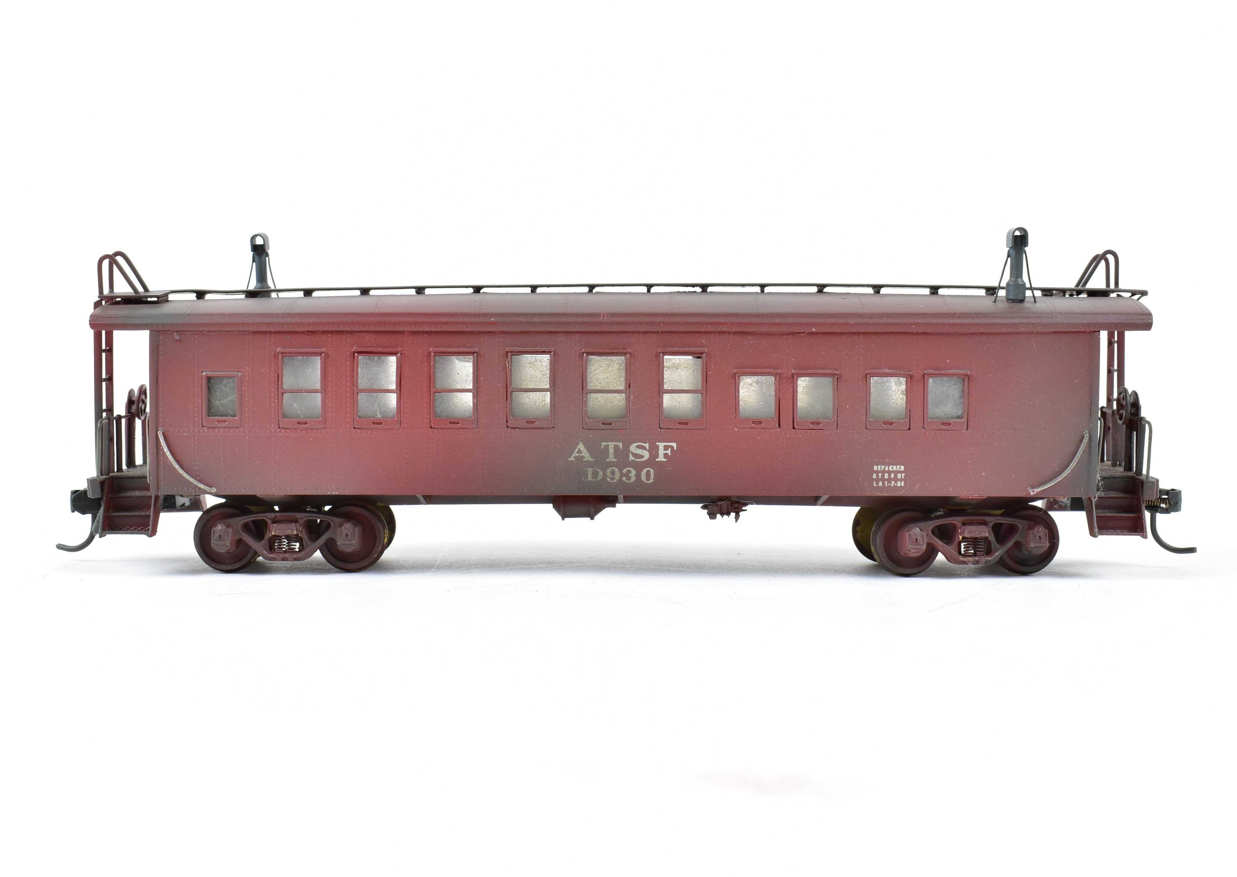 Custom Painted and Weathered HO Brass Hallmark ATSF - Santa Fe Drover Car