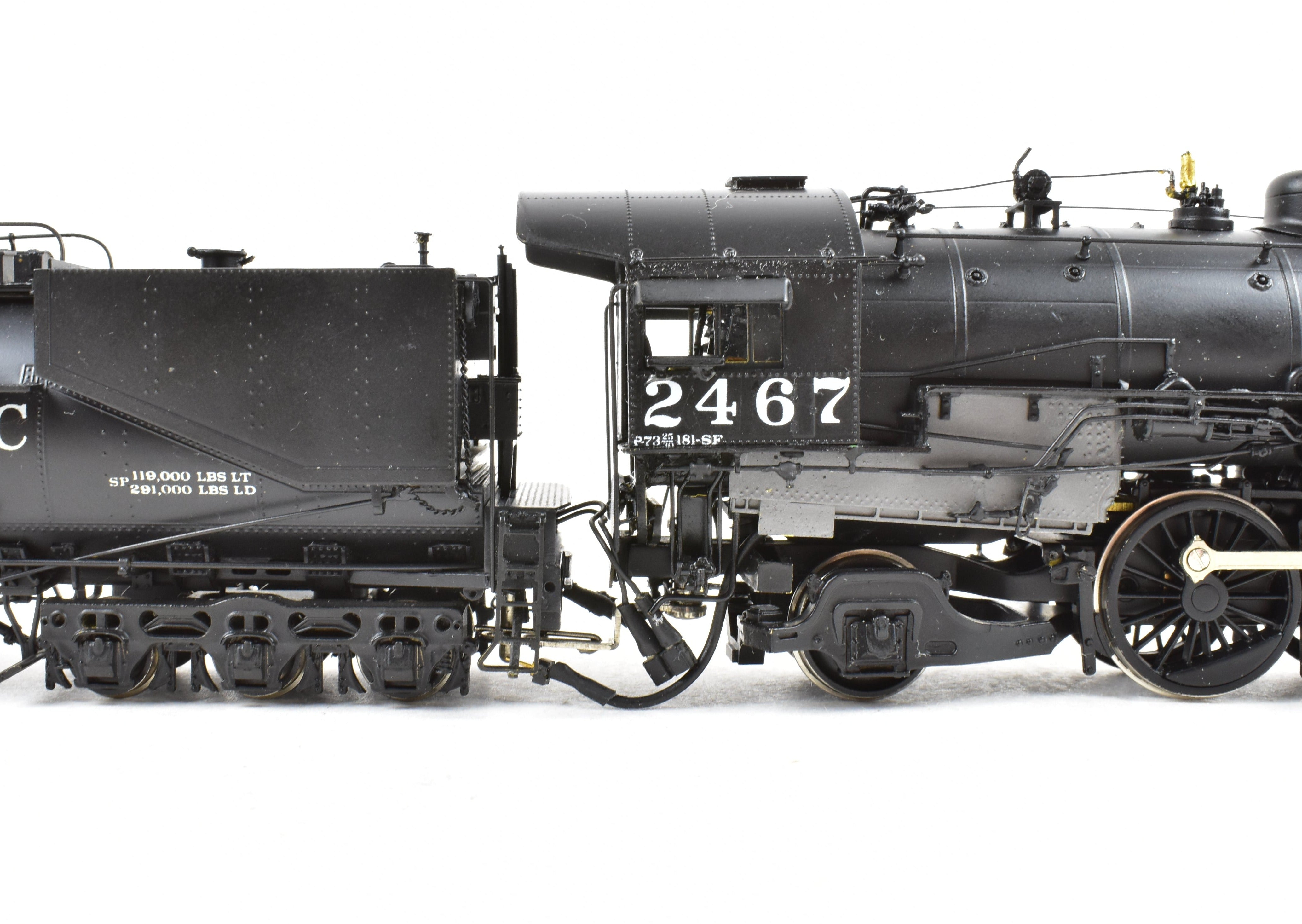 HO Scale Brass Precision Model Train by Precision Scale Co. - Southern Pacific Class P - 8 4 - 6 - 2 Steam Locomotive Custom Painted with Number 2467