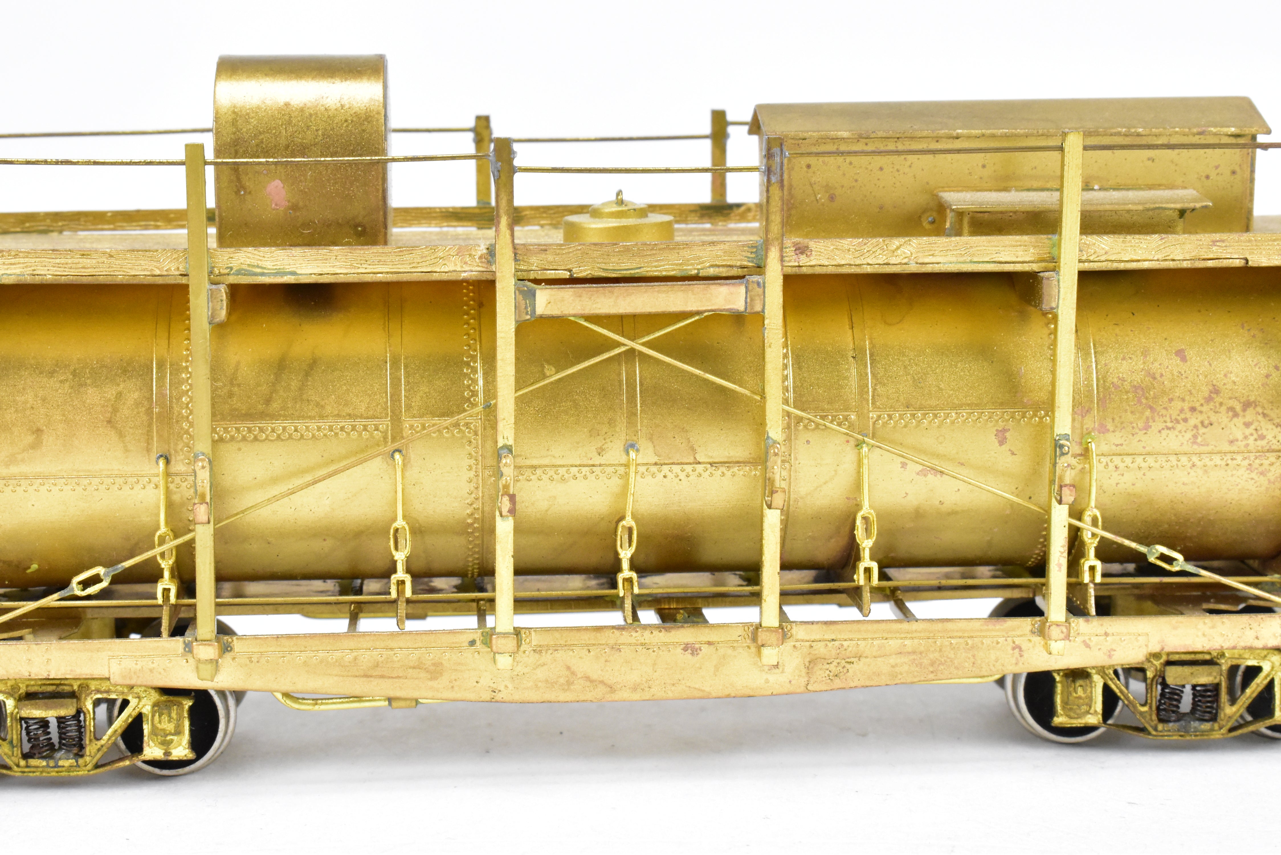 1977 HO Brass Southern Pacific Fire Train Set T-1 4-6-0 with Two Tank Cars, Missing 2 Ladders