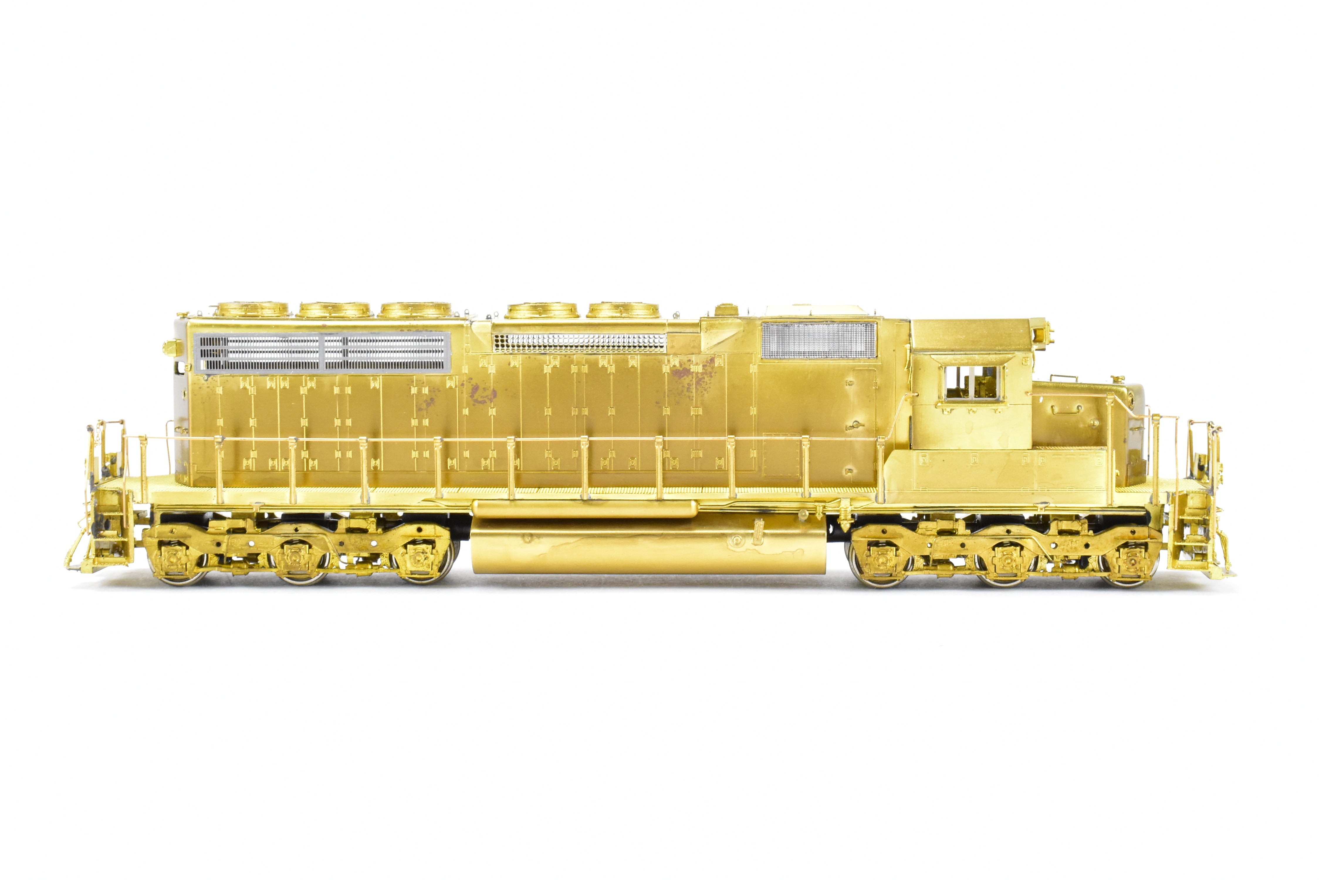 HO Scale Brass Model Train Locomotive - Overland Models Inc. EMD SD40 Low Hood with Dynamic Brakes and Low Mounted Brake Cylinders for Various Railroads
