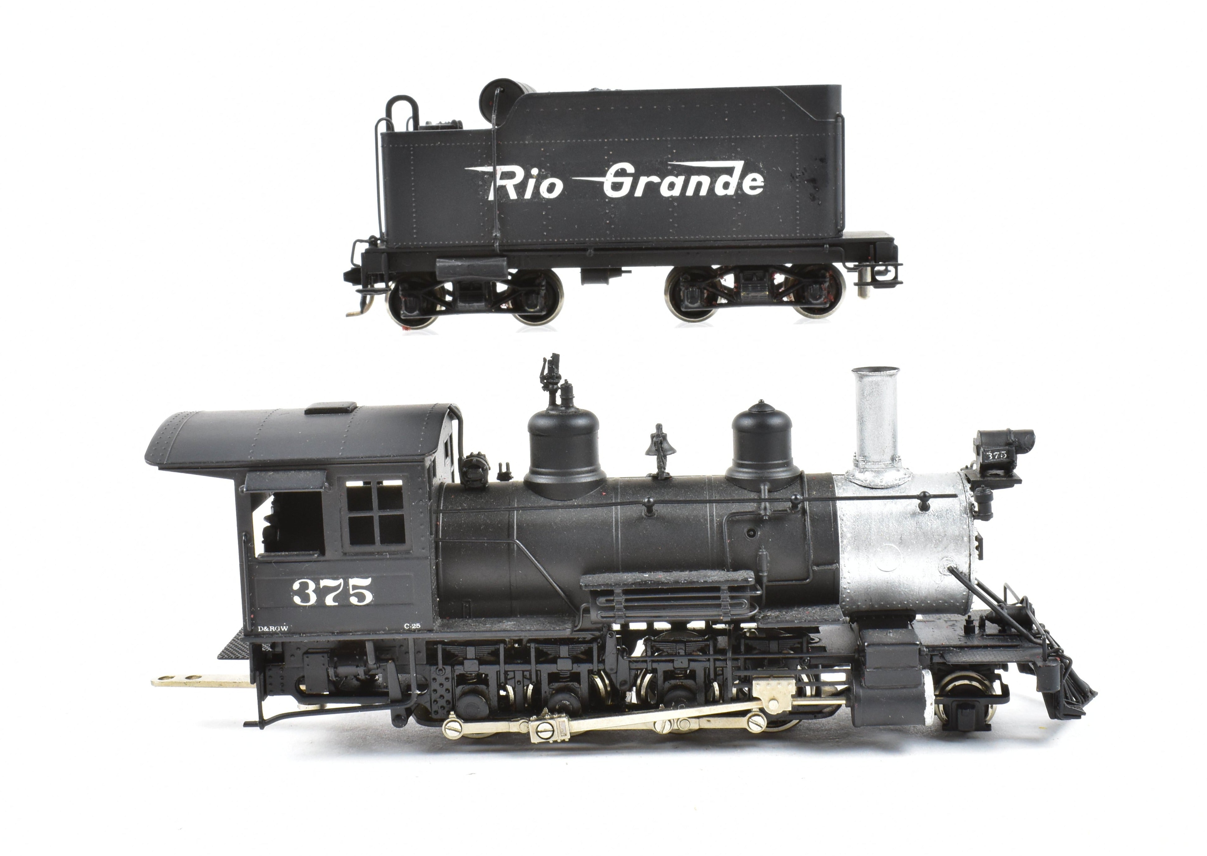 HOn3 Scale Brass Model Train - Westside Model Co. D&RGW (Denver & Rio Grande Western) C - 25 2 - 8 - 0 #375 with Custom Painted Finish
