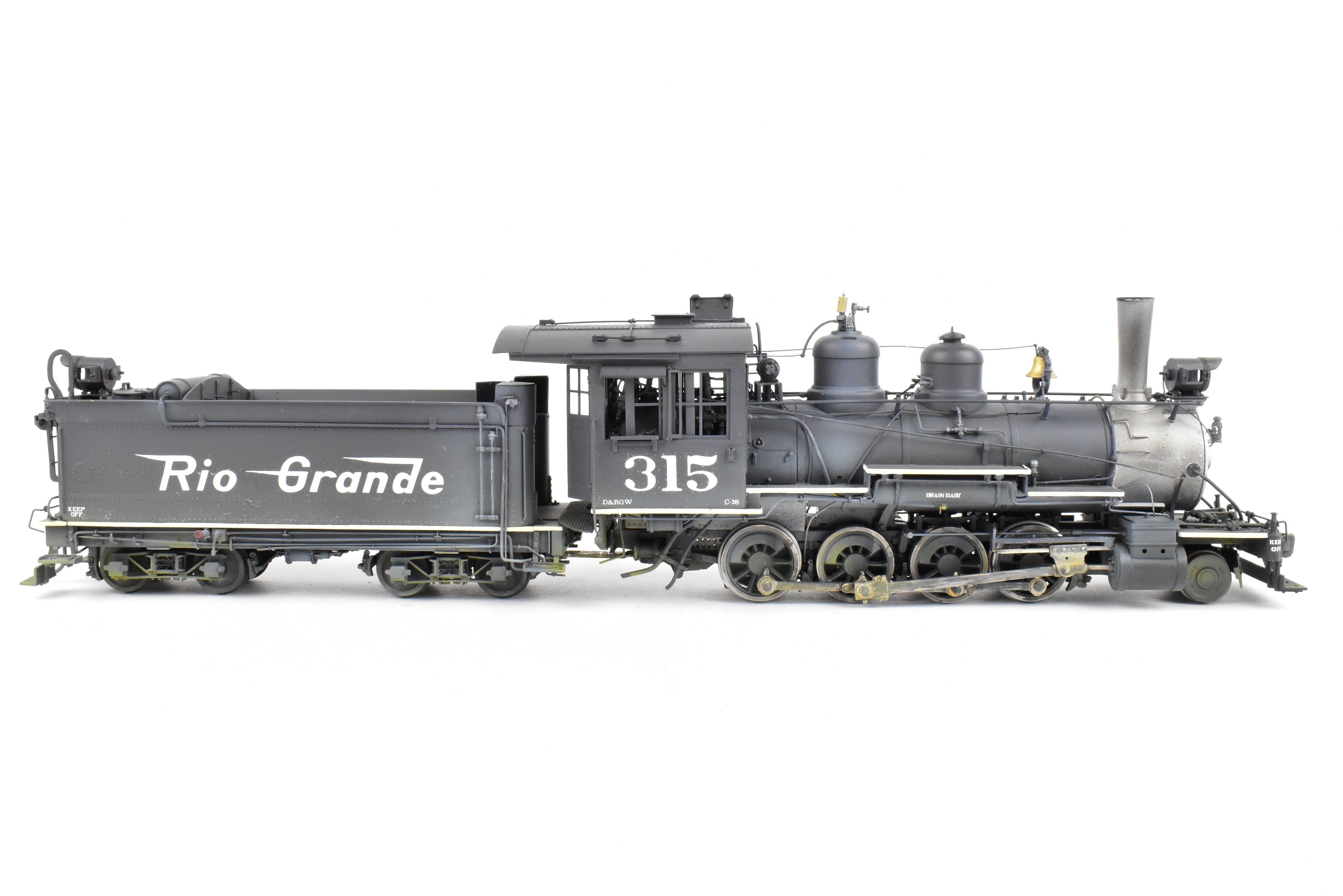 Brass OMI - Overland Models D&RGW C-18 2-8-0 #315 Weathered 1940s Switching Locomotive