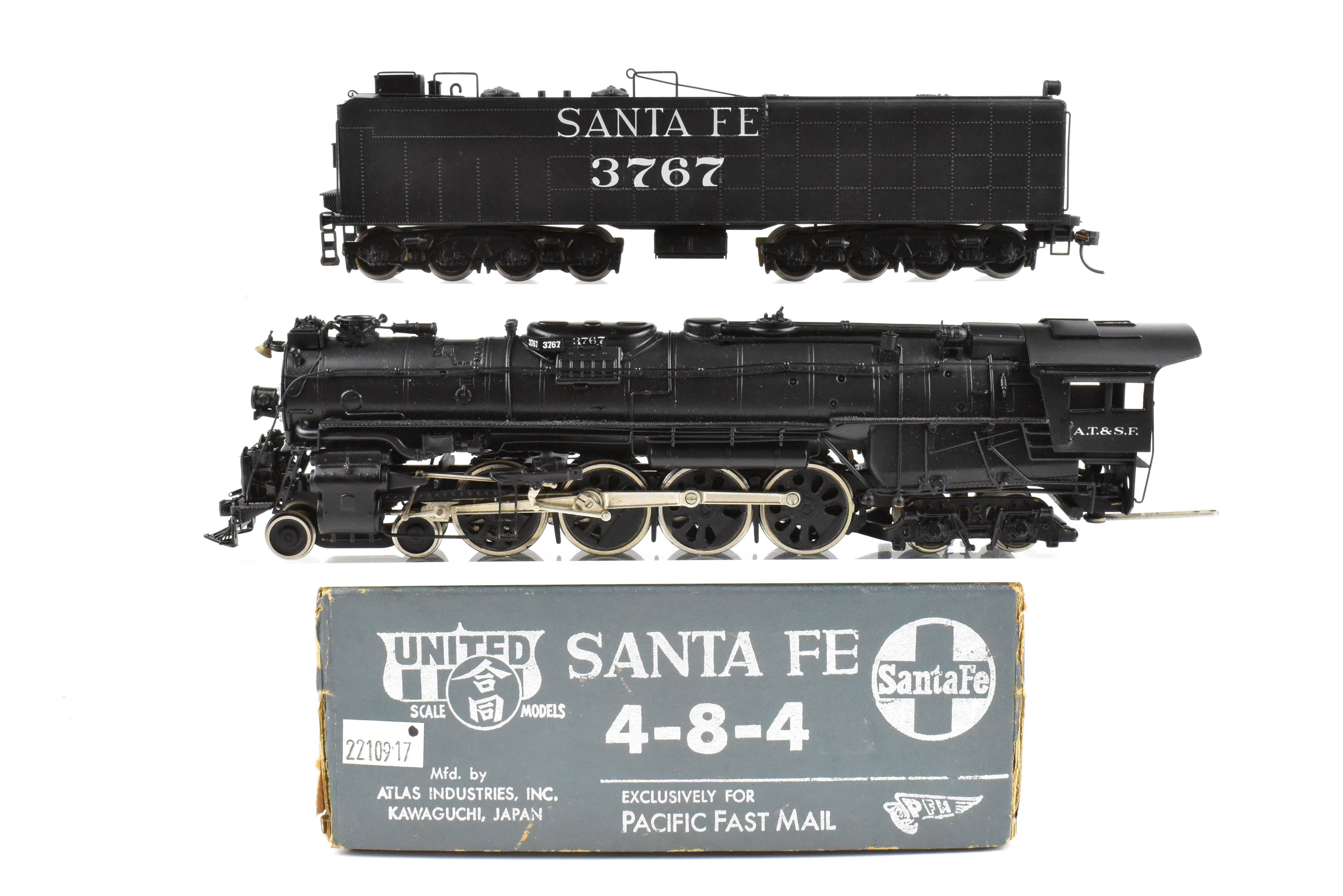 HO Scale Brass PFM - United Model Train ATSF - Santa Fe 4-8-4 Northern Early Run Locomotive CP #3767
