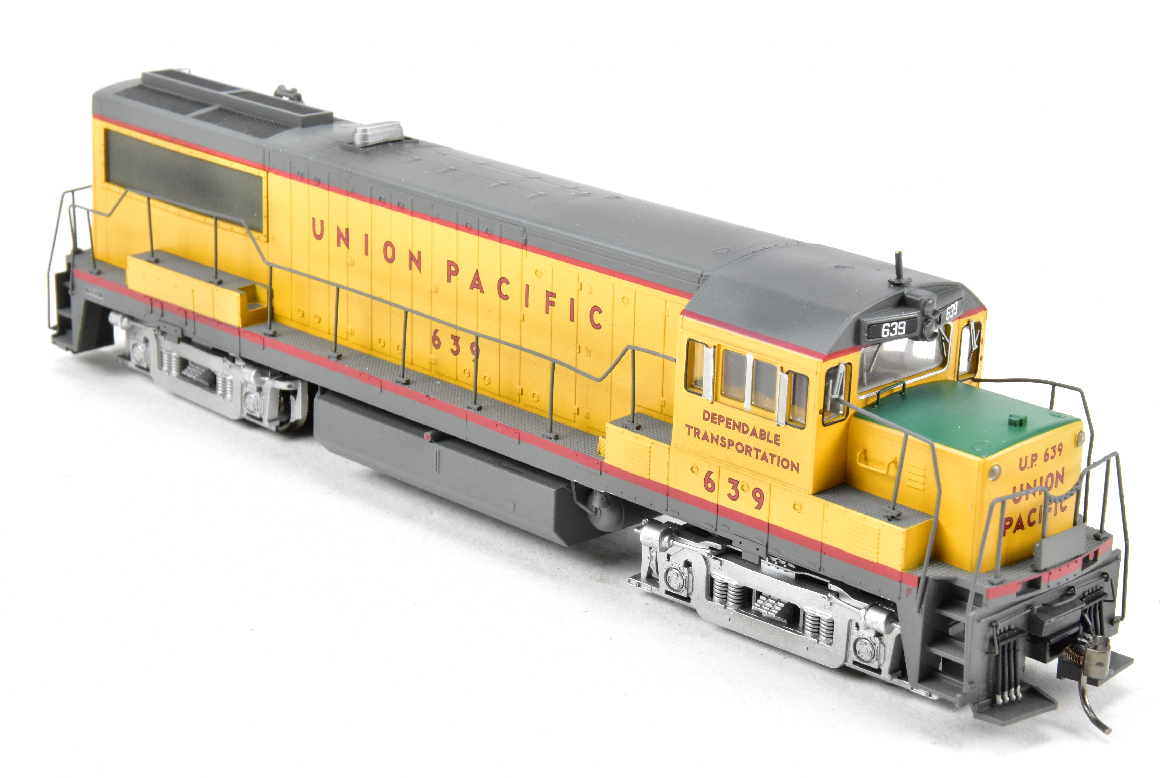 HO Scale Con Bowser Executive Series Union Pacific GE U25B Locomotive Model with ESU DCC & Sound Function, Featuring FP No. 639 and Weathered Appearance