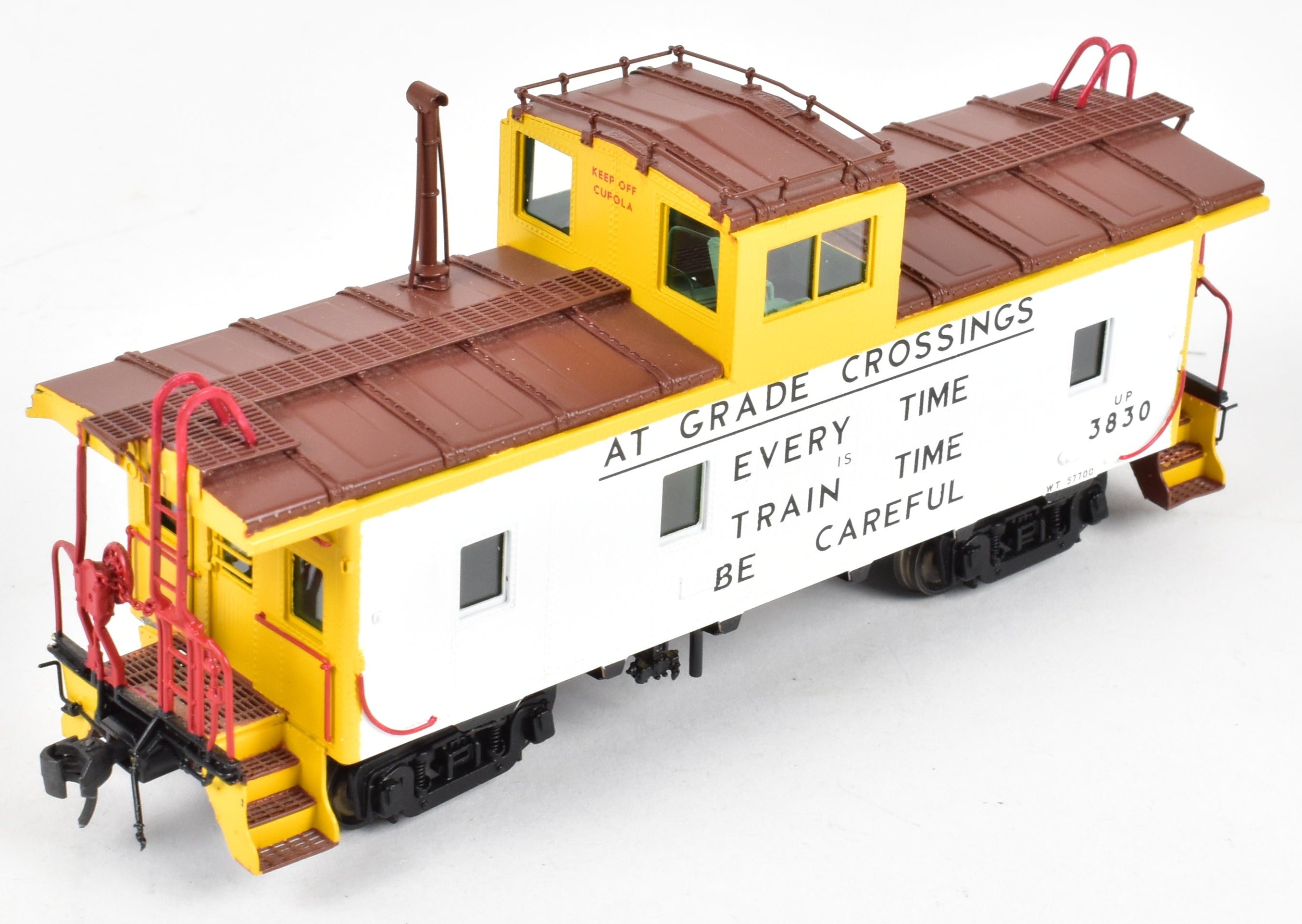 HO Brass OMI UP Union Pacific CA - 4 Steel Caboose 3830 with Safety Slogans
