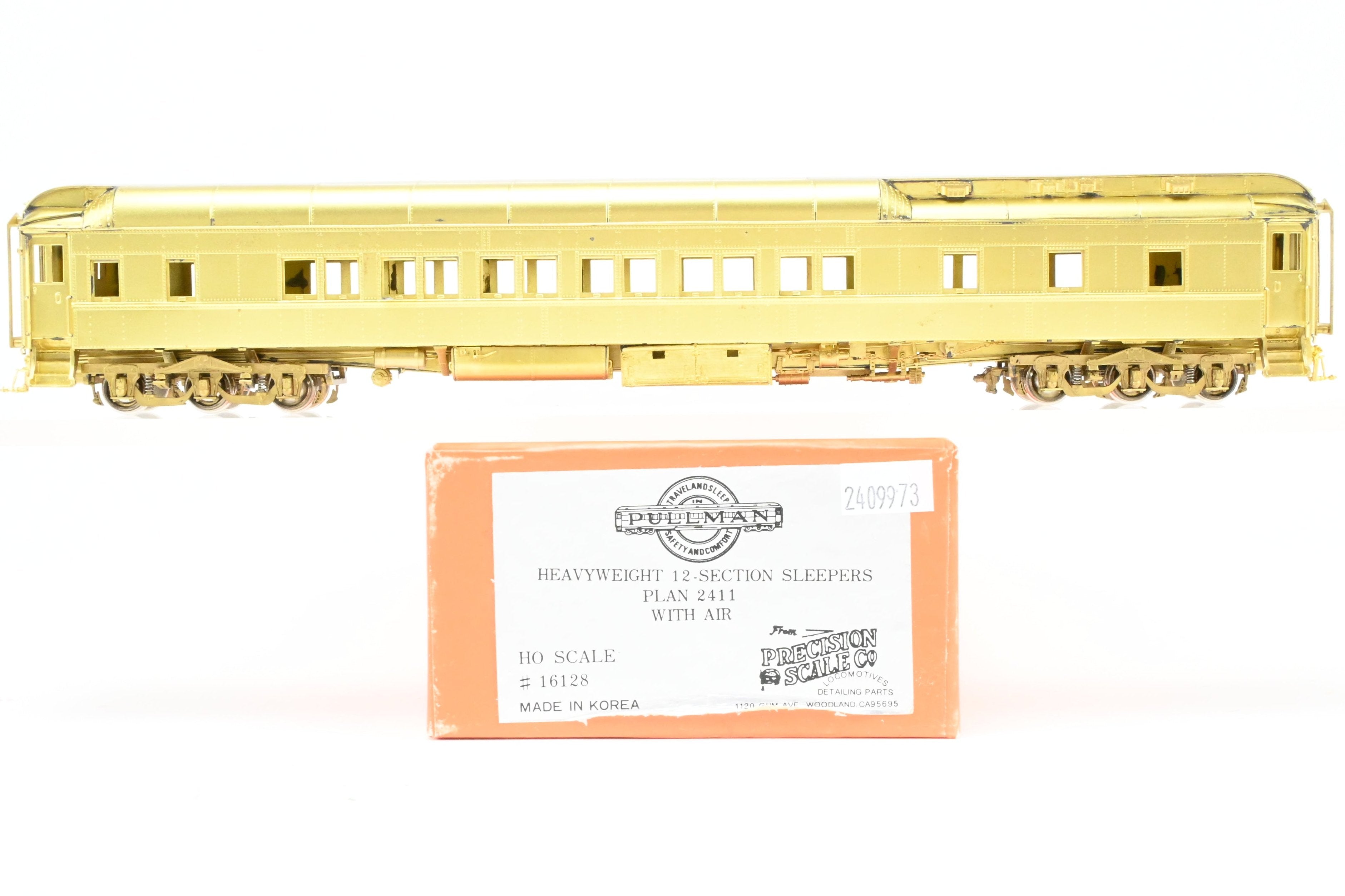 HO Scale Brass Precision Scale Co. Model of Various Roads Pullman Heavyweight 12-Section Sleeper Plan 2411 Featuring Mechanical Air Conditioning
