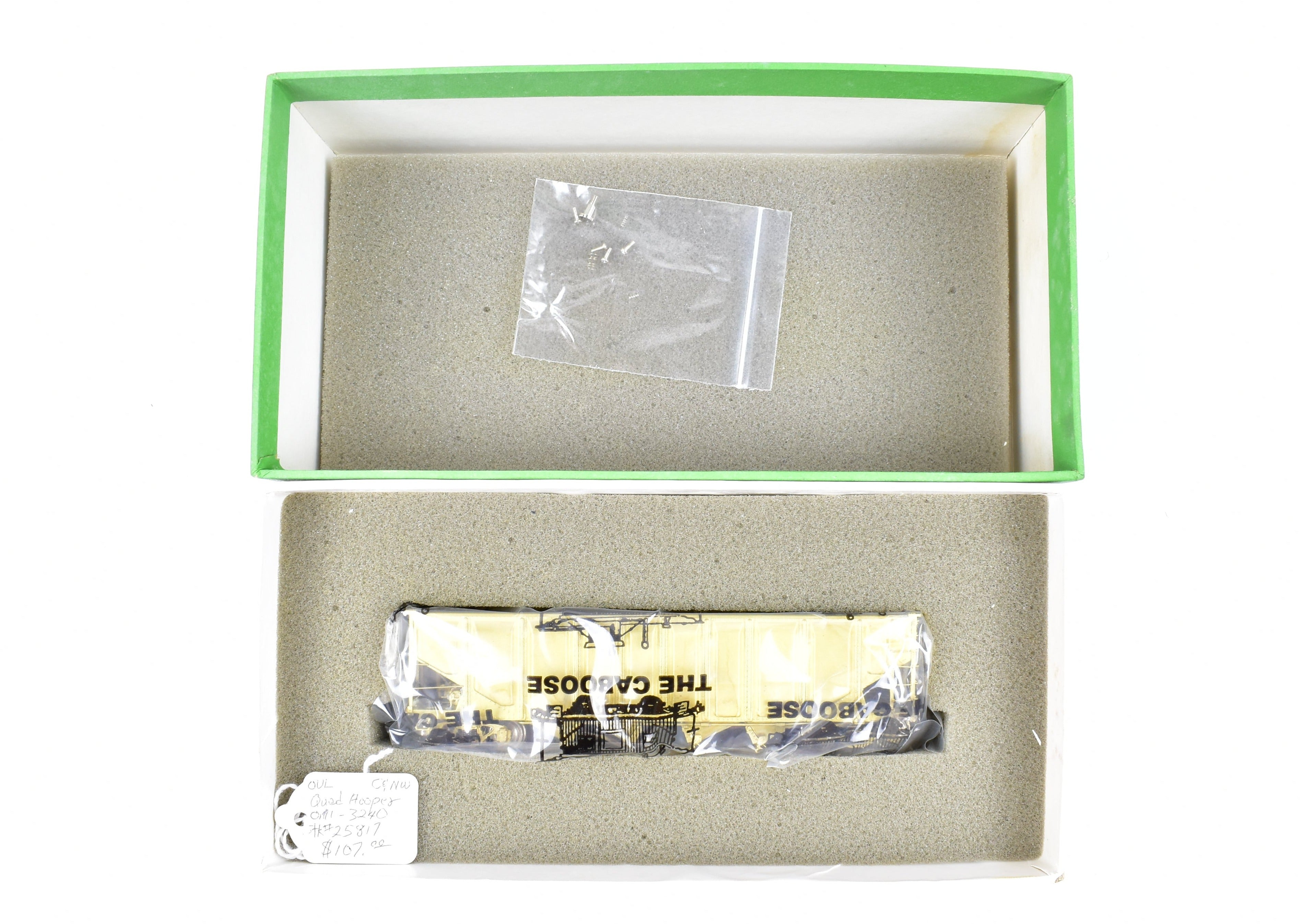 HO Scale Brass Quad Hopper Model by Overland Models, Inc. - Chicago & North Western C&NW #60001 - 60999 Winnona Rebuild with Pressed Sides for Model Train Enthusiasts