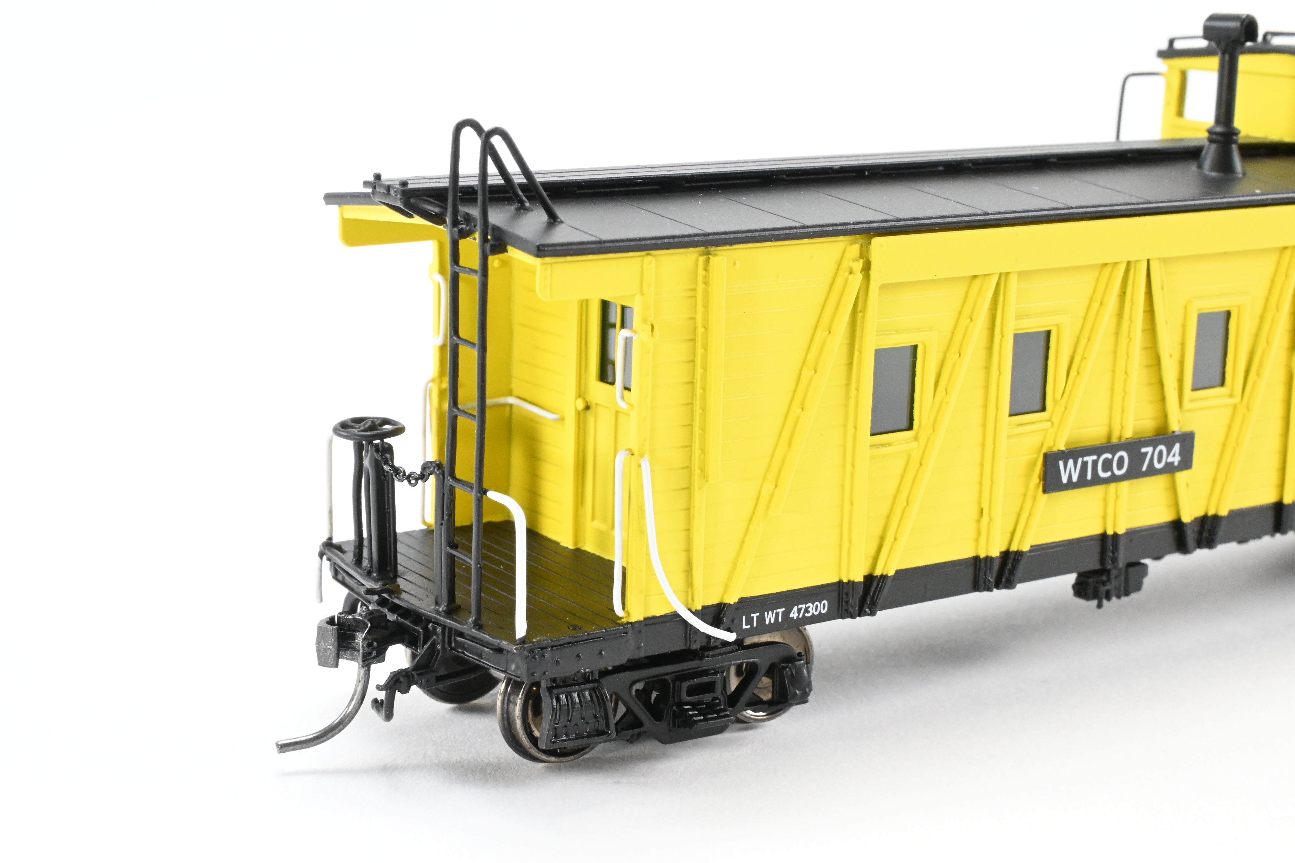 High - Quality HO Scale New Brass NBL - North Bank Line Weyerhaeuser Timber Caboose Model #704 FP in Bright Yellow
