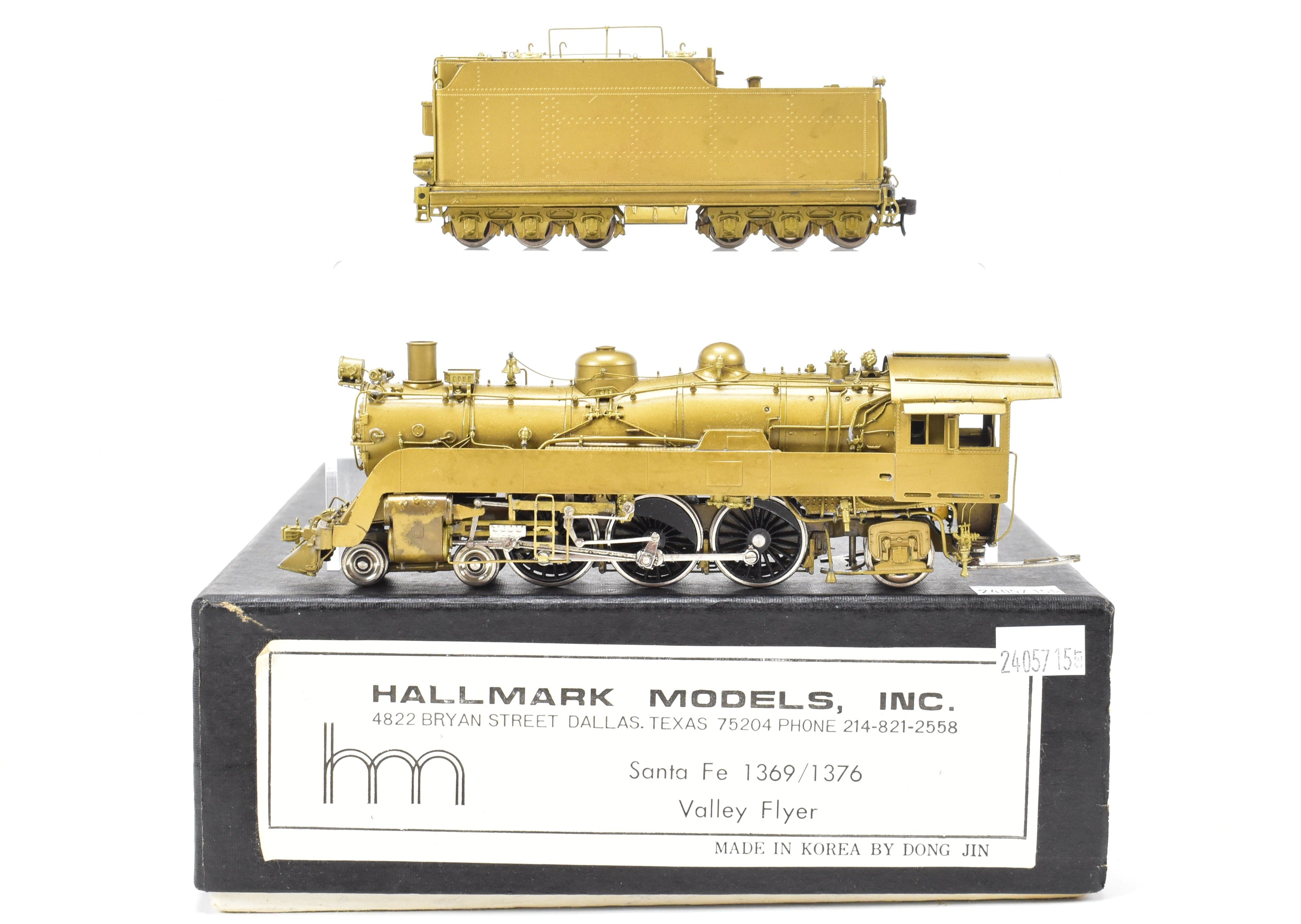 HO Brass CON Hallmark Models ATSF Santa Fe 1369/1376 Valley Flyer 4-6-2 Pacific Locomotive