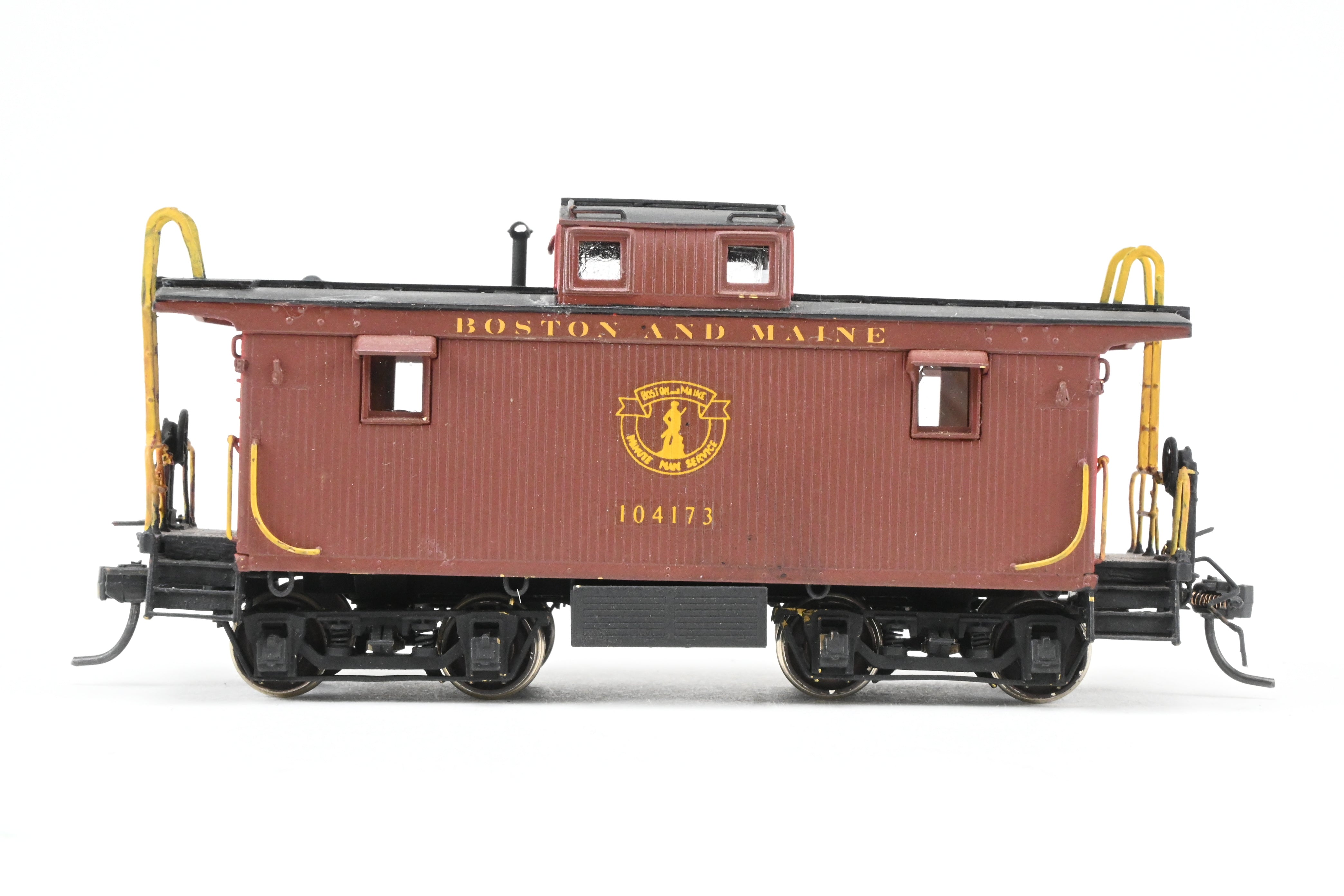 OMI Overland Models HO Brass B&M Wood Caboose w/ Slanted Cupola Custom Painted