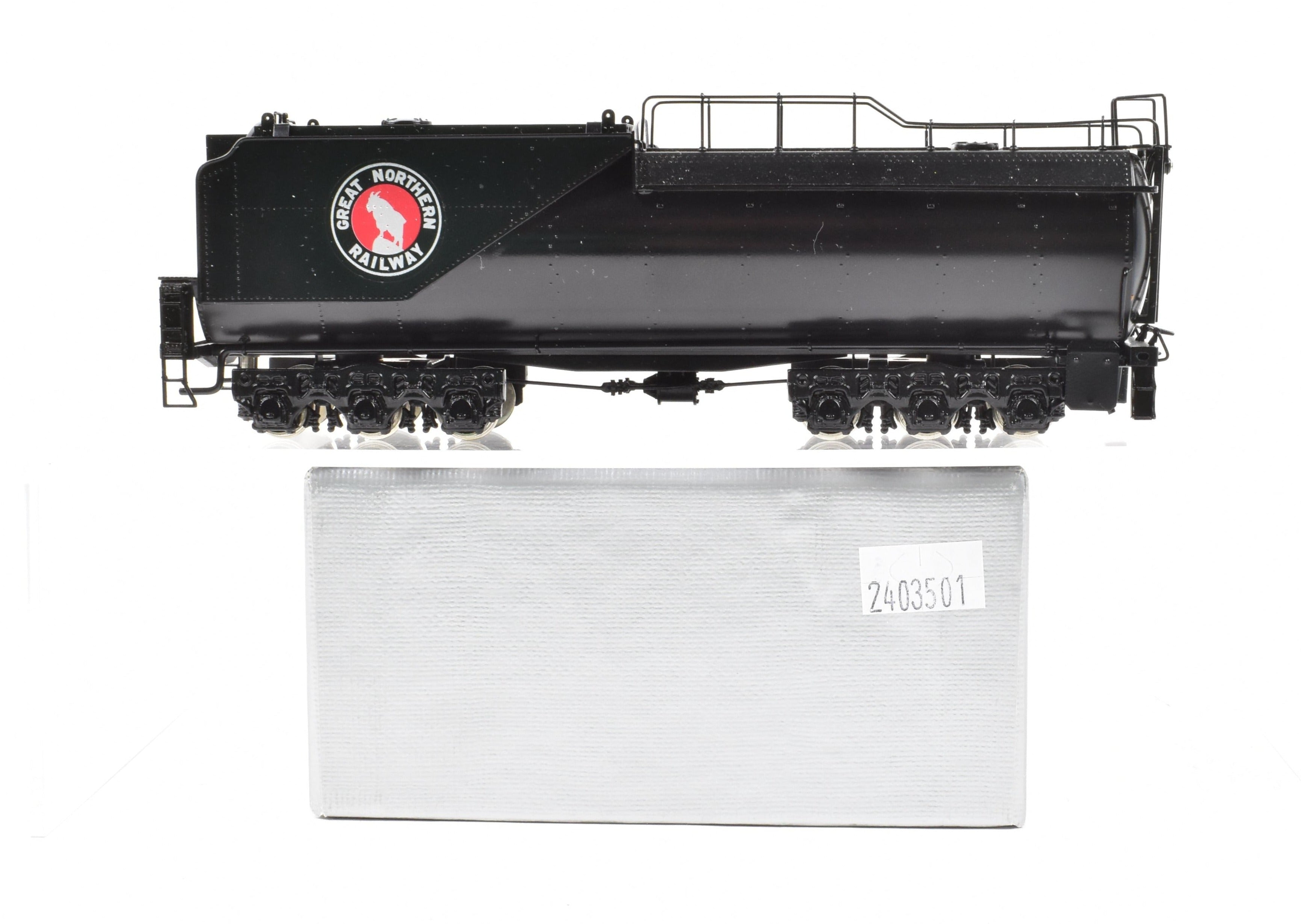 High - Quality HO Scale Brass Freight Train Tender Model - PFM by Tenshodo, Great Northern 4 - 8 - 4 Class S - 1 Tender Only, Extremely Scarce 1987 Run with Factory Painting and New ReBoxx Packaging