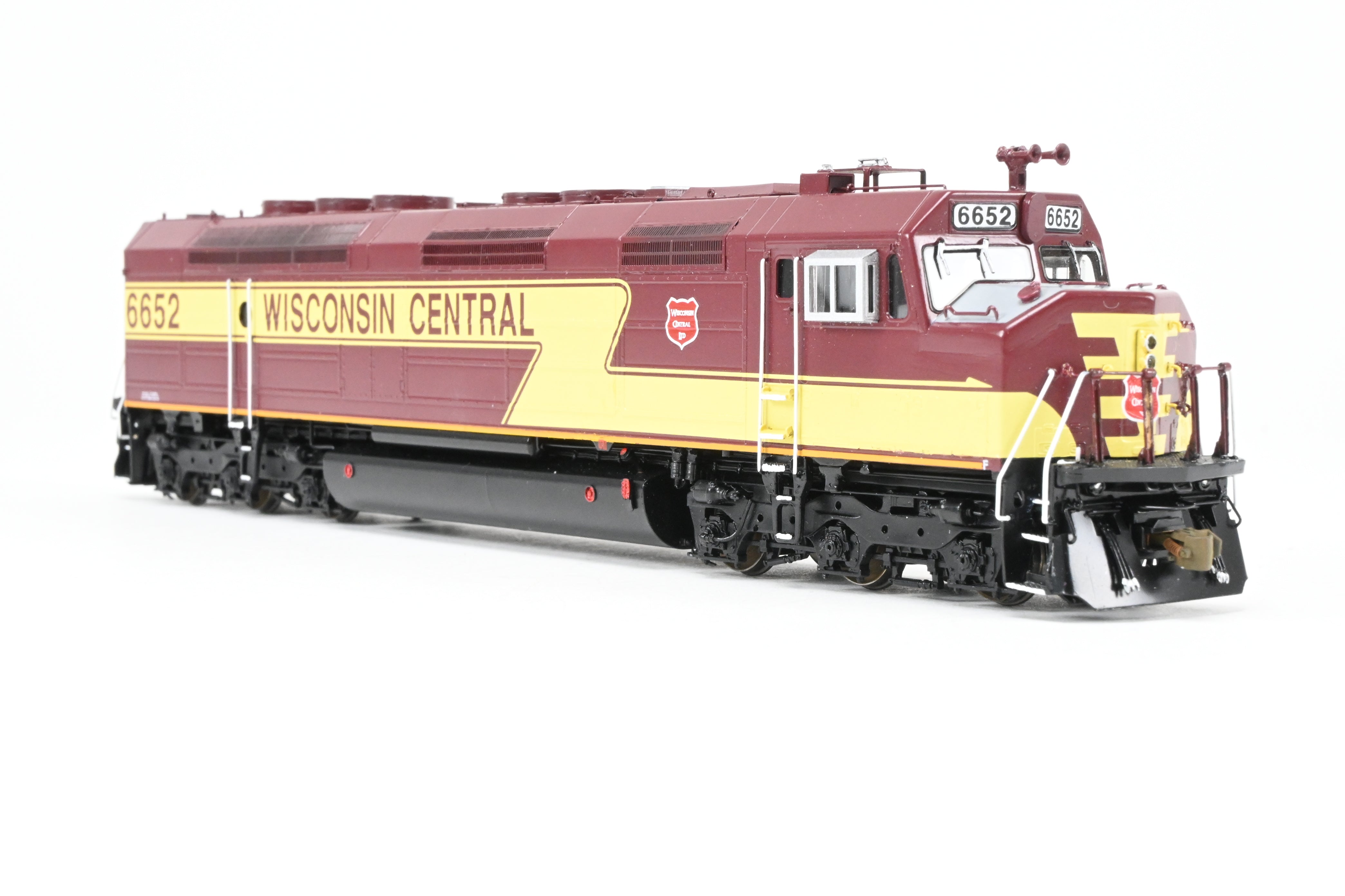 HO Brass OMI - Overland Models' Wisconsin Central EMD FP45 #6652 Maroon/Yellow w/Lights