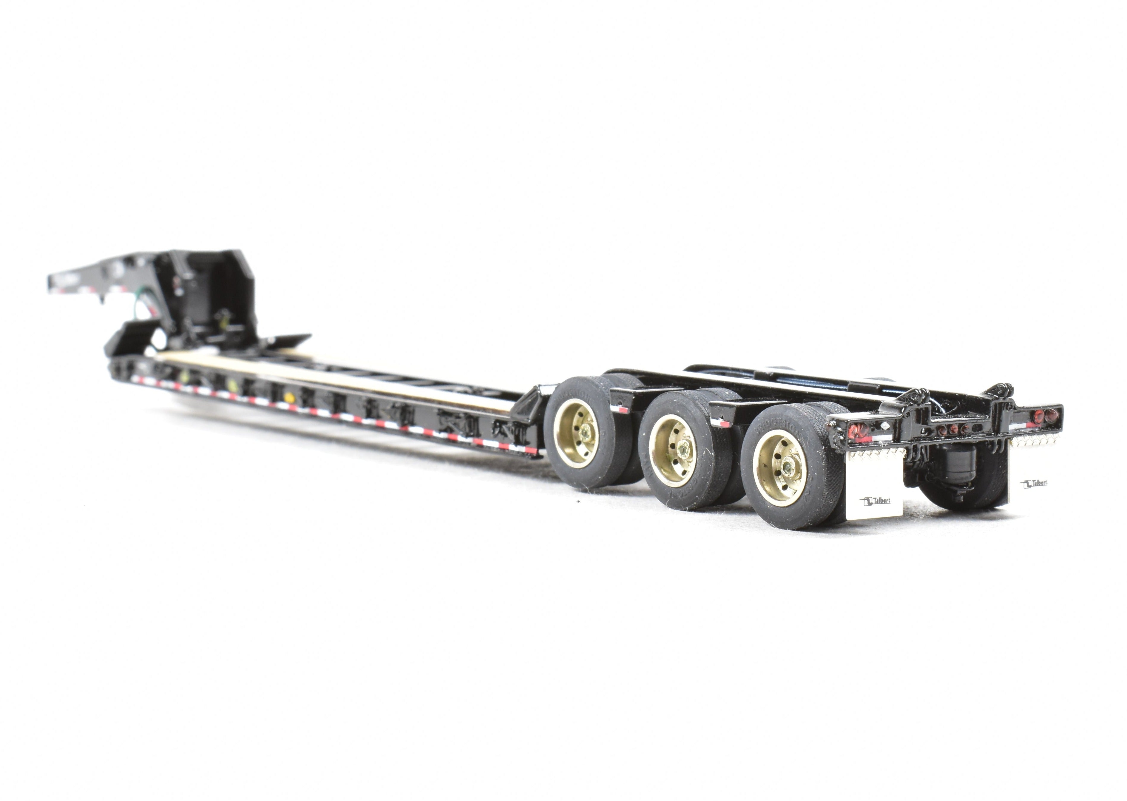 High - Quality HO Scale Brass Construction Classic Mint Collectibles Talbert 55SA Low Boy Trailer in Factory - Painted Black Finish for Model Enthusiasts