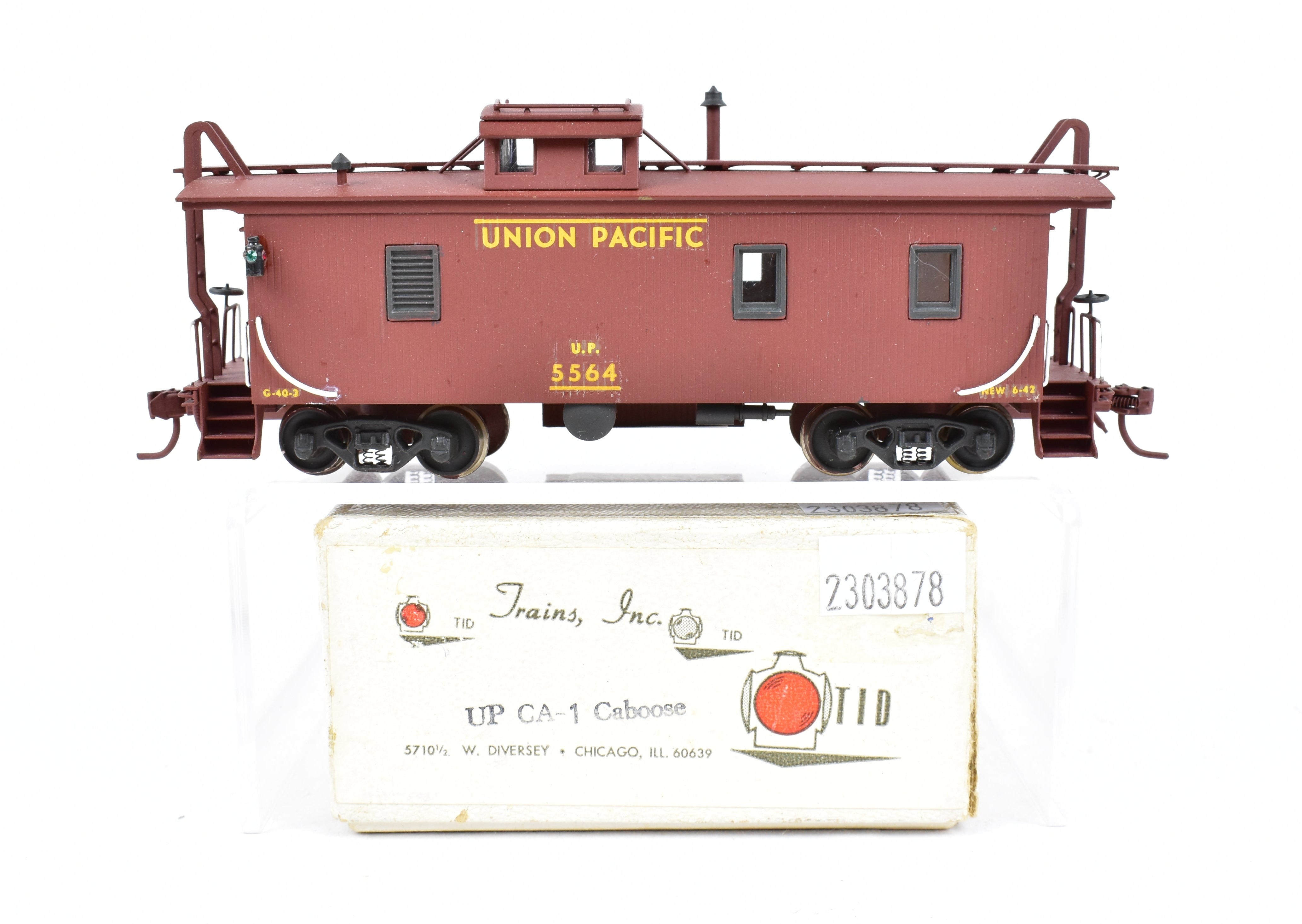 HO Scale Custom Painted Union Pacific CA-1 Wood Caboose by Trains, Inc.